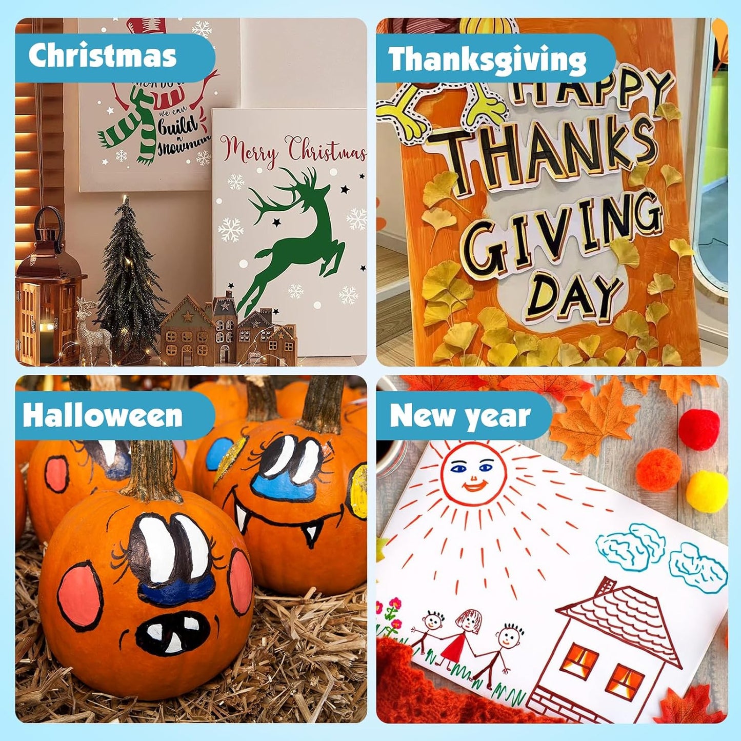 FUMILE 36 Colors Acrylic Paint Markers Dual Tip(Fine and Brush Tip), Acrylic Paint Pens paint Marker for Wood, Rock, Plastic, Glass, Ceramic, Canvas.Acrylic Markers Set for DIY Crafts and Art.