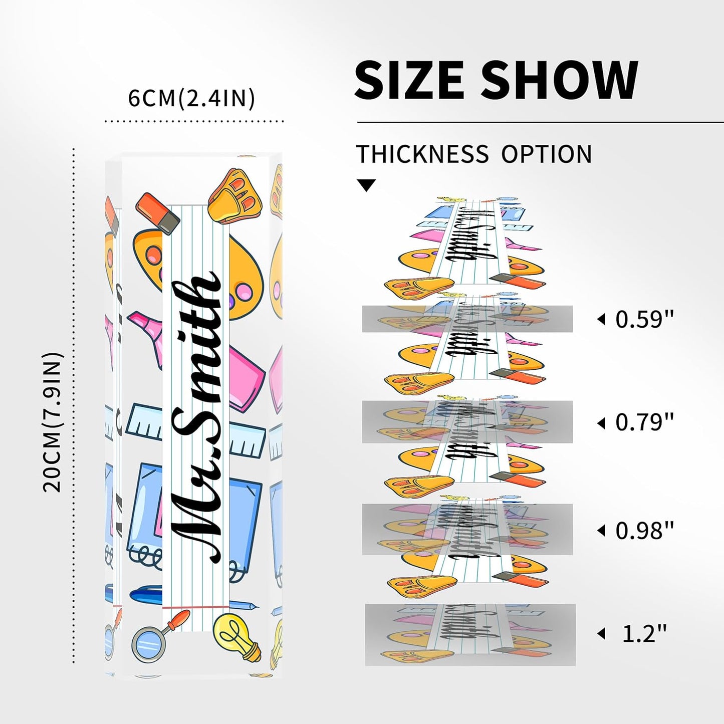 Teacher Name Plate for Desk, Acrylic Desk Name Plate Personalized Office Desk Decor, Teacher Appreciation Gifts The Office Gifts for Teacher