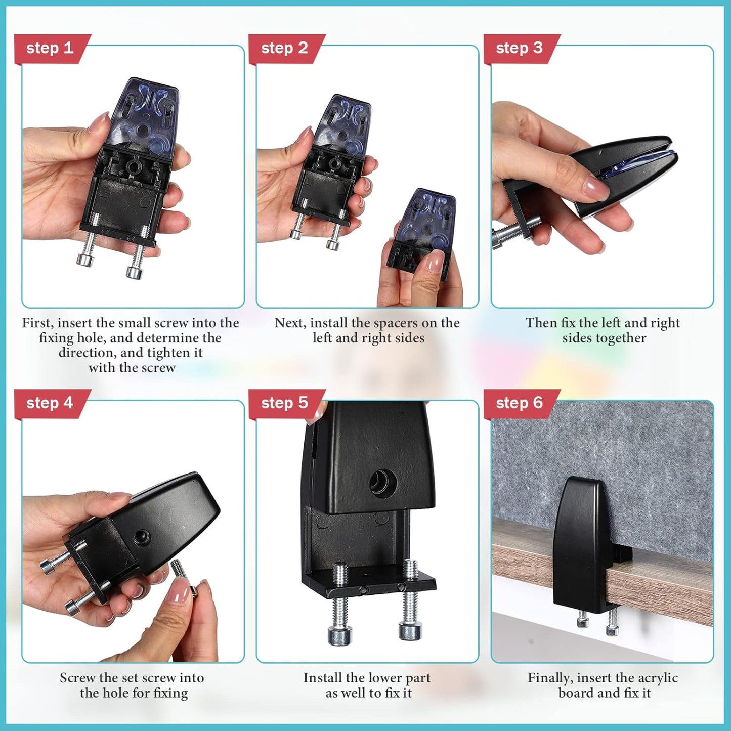 Wesiti 2 Pcs Acoustic Desk Divider Noise Reducing Desk Privacy Panel for Student Table Standing Sound Proof Divider Desktop Claw Office Furniture Partition for Classroom(Gray,47.24 x 15.75 Inches)