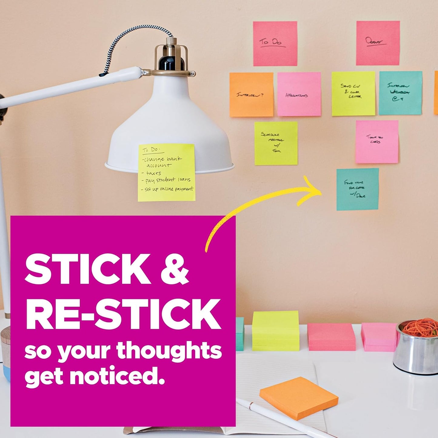 Post-it Super Sticky Notes, Assorted Sizes, 15 Pads, 2X The Sticking Power, Supernova Neons Collection, Neon Colors (Orange, Pink, Blue, Green), Recyclable (4423-15SSMIA)