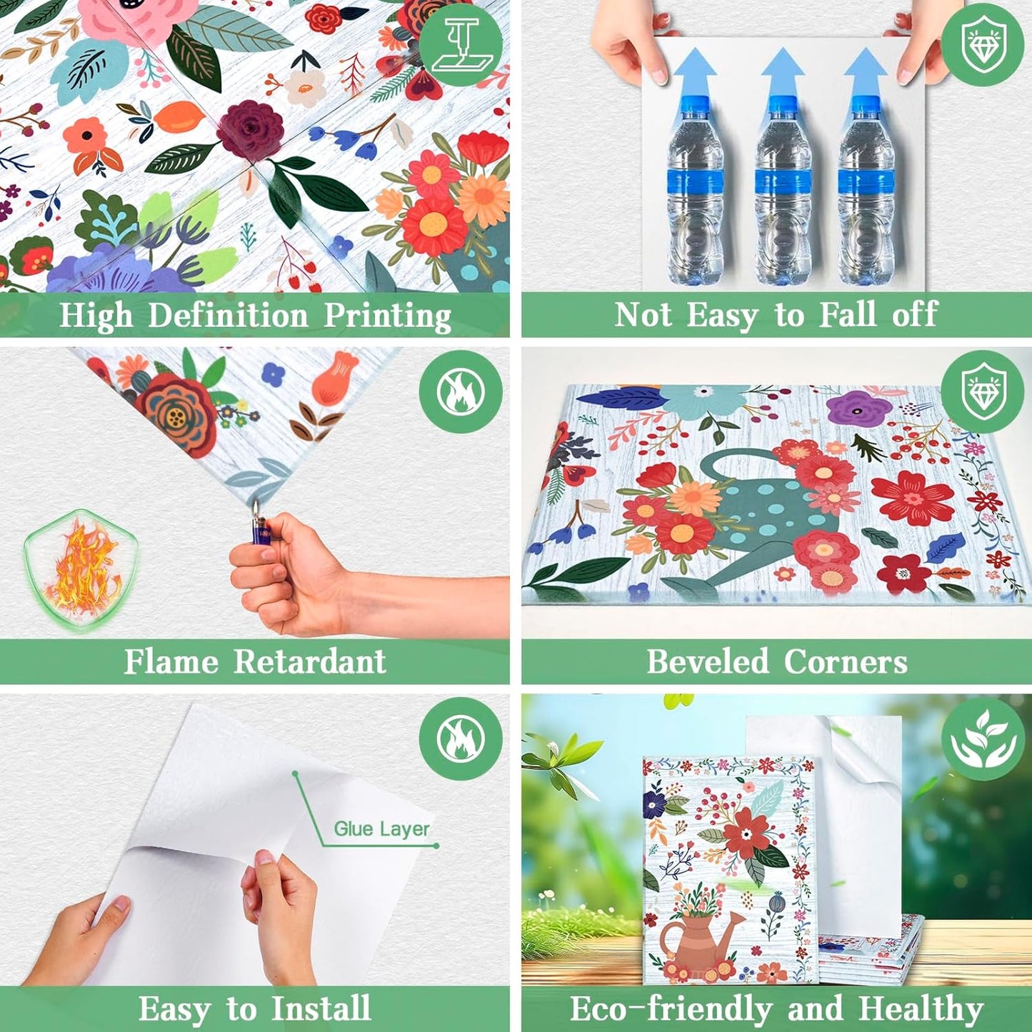 8 Pack Art Acoustic Panels, 48"X32"Self-adhesive Soundproof Wall Panels, High-Density Sound Absorbing Wall Art, Sound Dampening Panels Acoustic Treatment for Studio, Home Decor(Flower World)