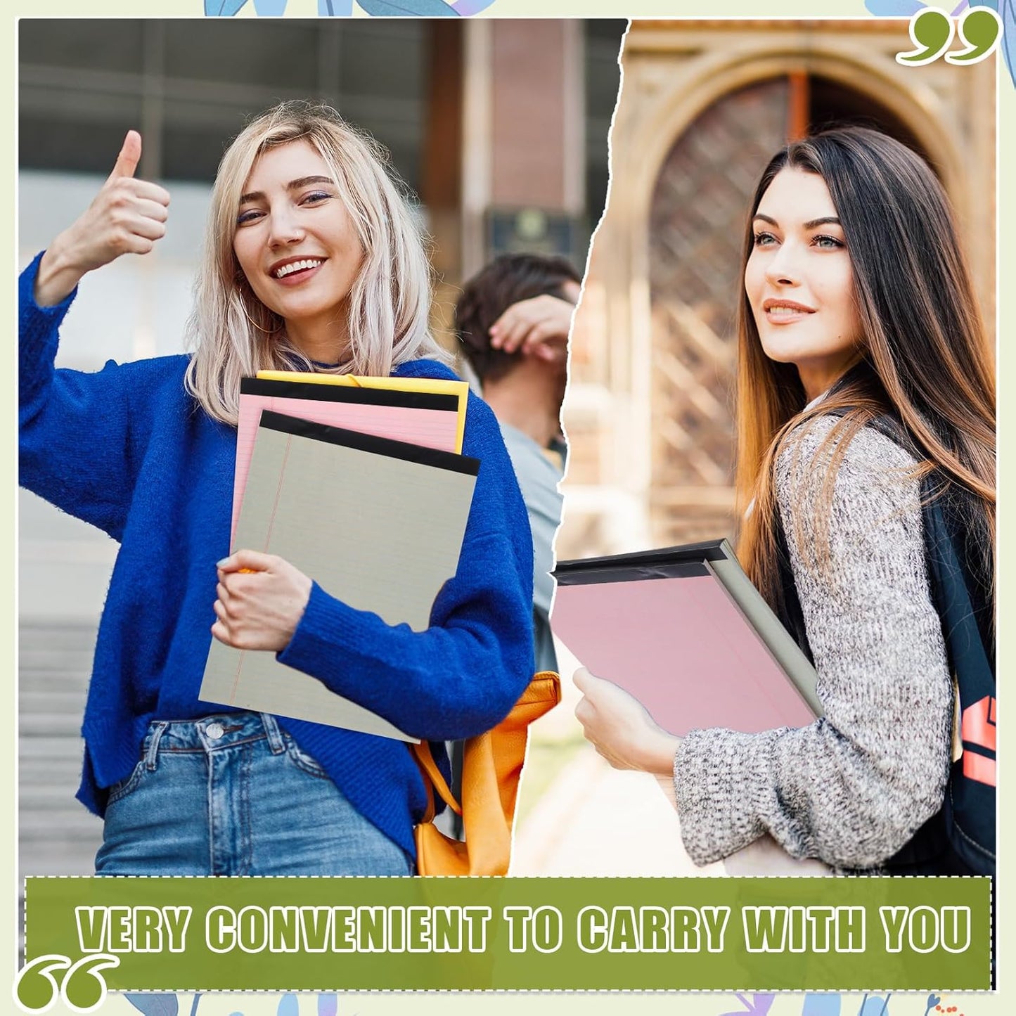 Fuutreo 8 Pcs 8.5'' x 11'' Colored Legal Pad Writing Pads Narrow Ruled 50 Sheets Per Notepad Perforated Writing Notepad Office Supplies for College Office Business (Earthy Color)