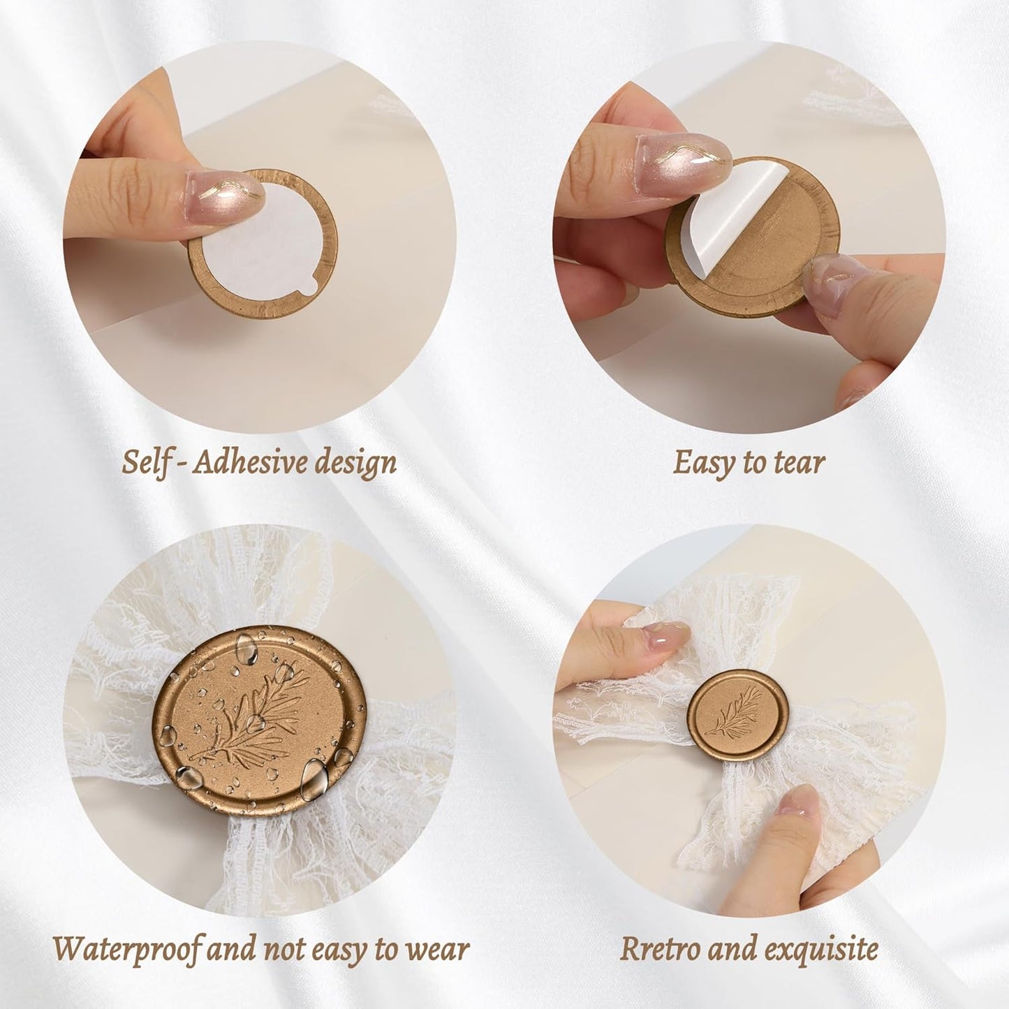 Handmade Wax Seal Stickers - Wedding Invitation Envelope Seal Stickers, 25 Pcs Self- Adhesive Stickers, Perfect for Invitation, Christmas, Gift Wrapping (Rosemary Style, Bronze Wax)