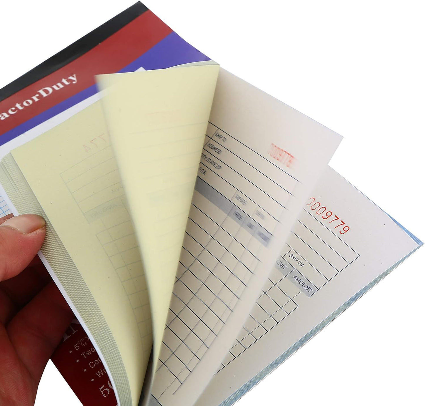 5 Pack Large Sales Order Book Receipt Invoice Duplicate Carbonless 50 Sets 5.5" X 8"5 - Horizontal