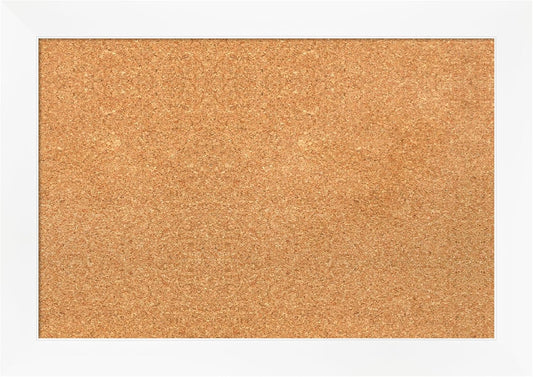 Amanti Art Natural Cork Board for Wall, 19x27 Vision Board with White Frame, Medium Corkboard Office Decor for Home Organization, Modern Corkboard Pinboard to Display Items for Home Organization in