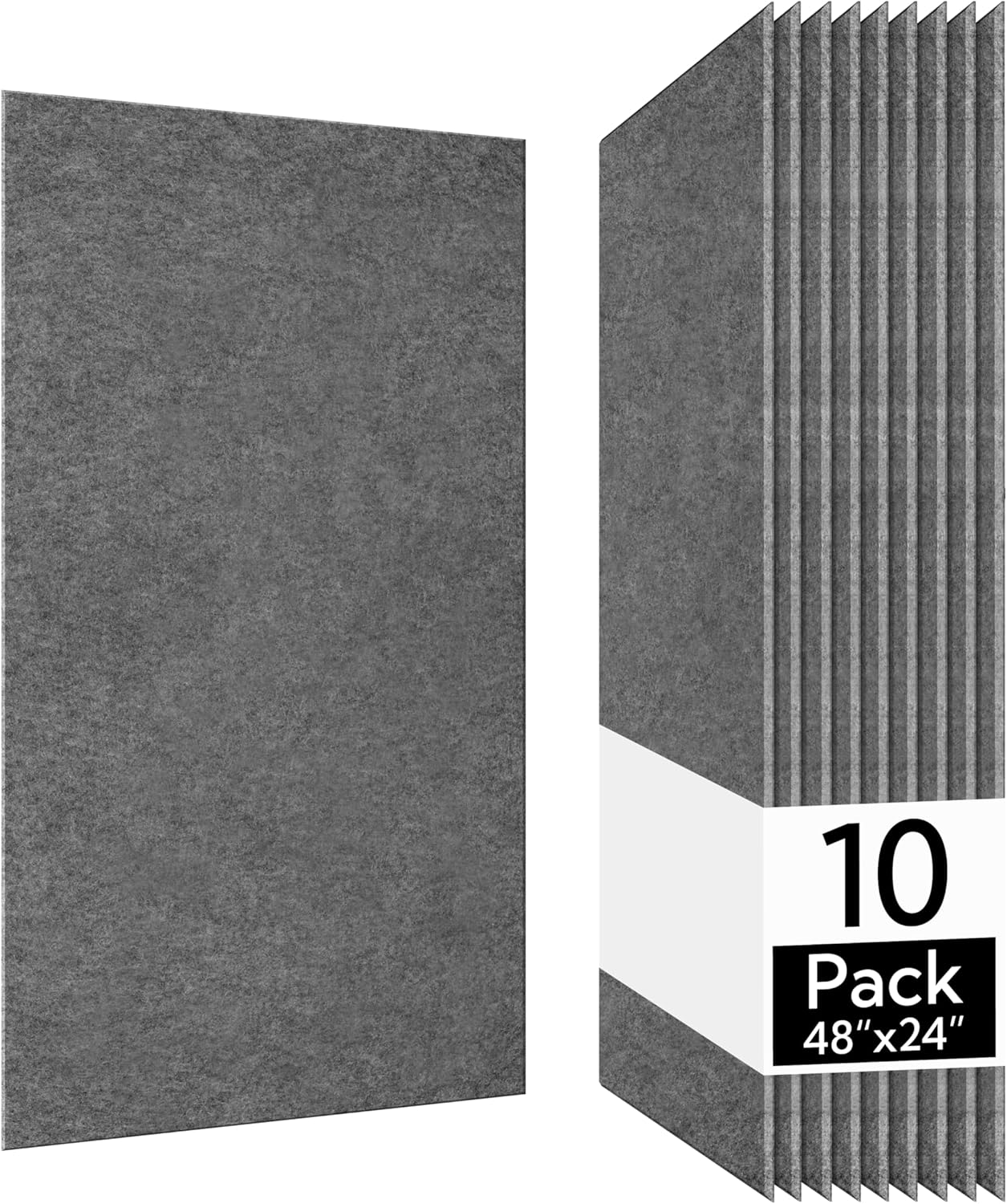 Olanglab Acoustic Wall Panels 10 Pack, 48 x 24 per Acoustic Panels Sound Absorbing, Sound Panels for Home Studio and Office, Plain Dark Gray
