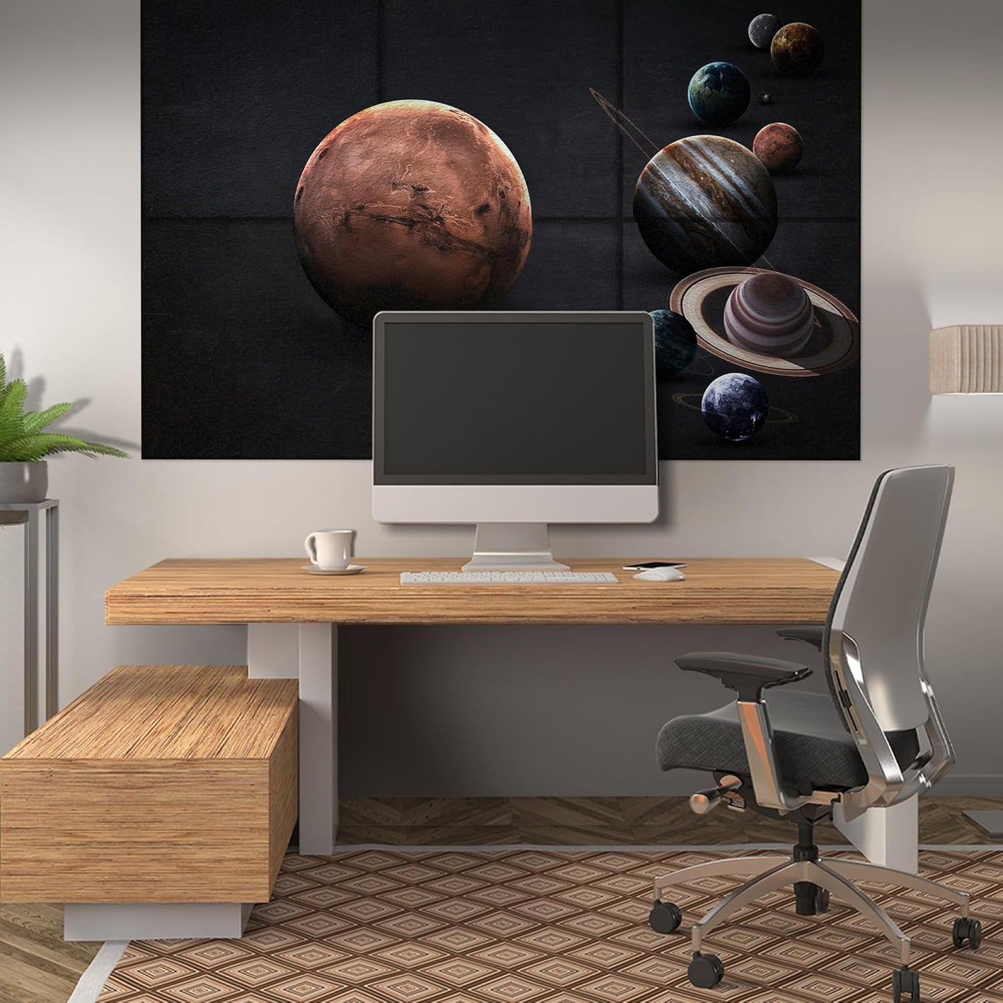 BUBOS 7 Pack Art Acoustic Panels Soundproof Wall Panel,70.8X47.2 Inches Large Sound Absorbing Panel,Self-adhesive Decorative Acoustical Wall Panels, Acoustic Treatment for Home Office（Mars）