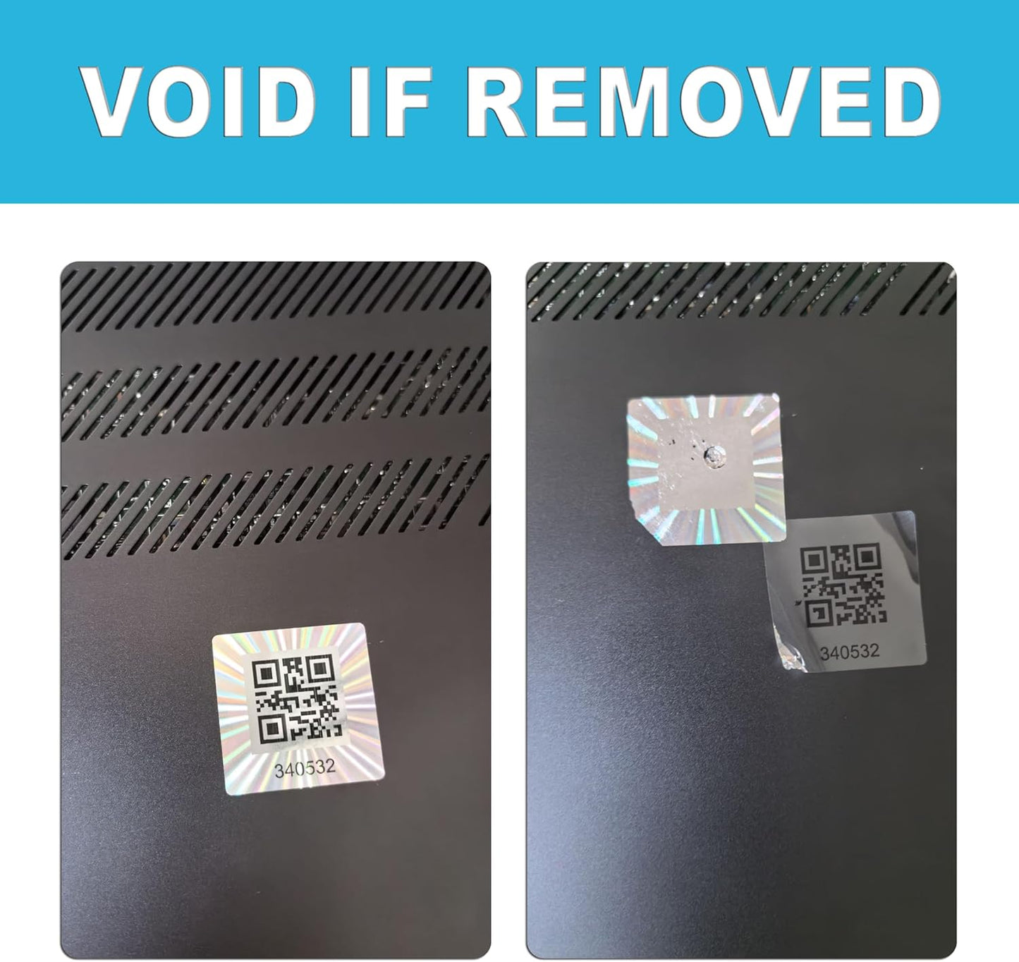 1000pcs Custom Hologram QR Code Labels, Tamper-evident Security Seal Sticker,Warranty Void Tamper Proof Labels with Unique Sequential Serial Numbering（1X1 inch