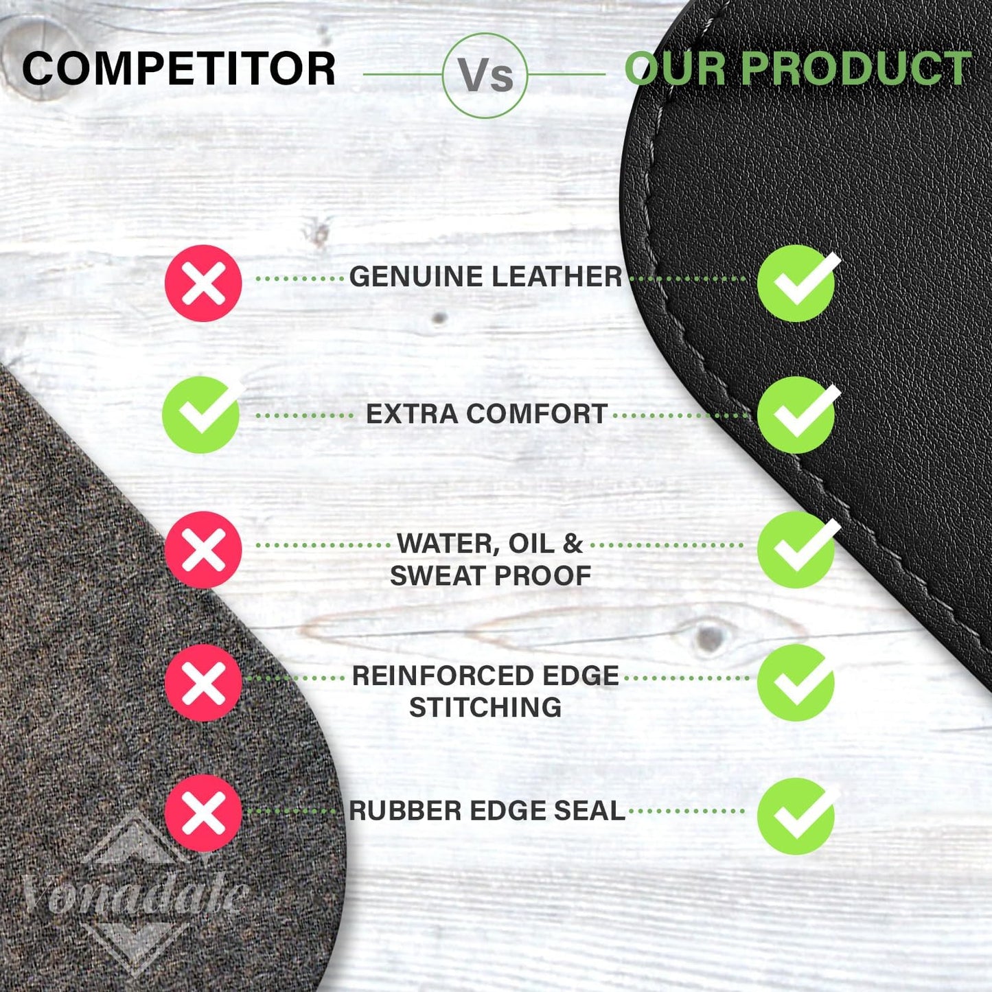 Leather Desk Mat for Keyboard and Mouse, Office Desk Mat Cable Organizer, Black 13.8" x 23.6"