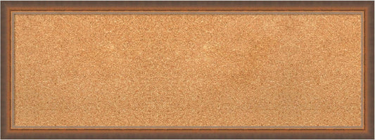 Amanti Art Natural Cork Board for Wall, 14x38 Vision Board with Bronze Frame, Medium Corkboard Office Decor for Home Organization, Modern Corkboard Pinboard to Display Items for Home Organization in