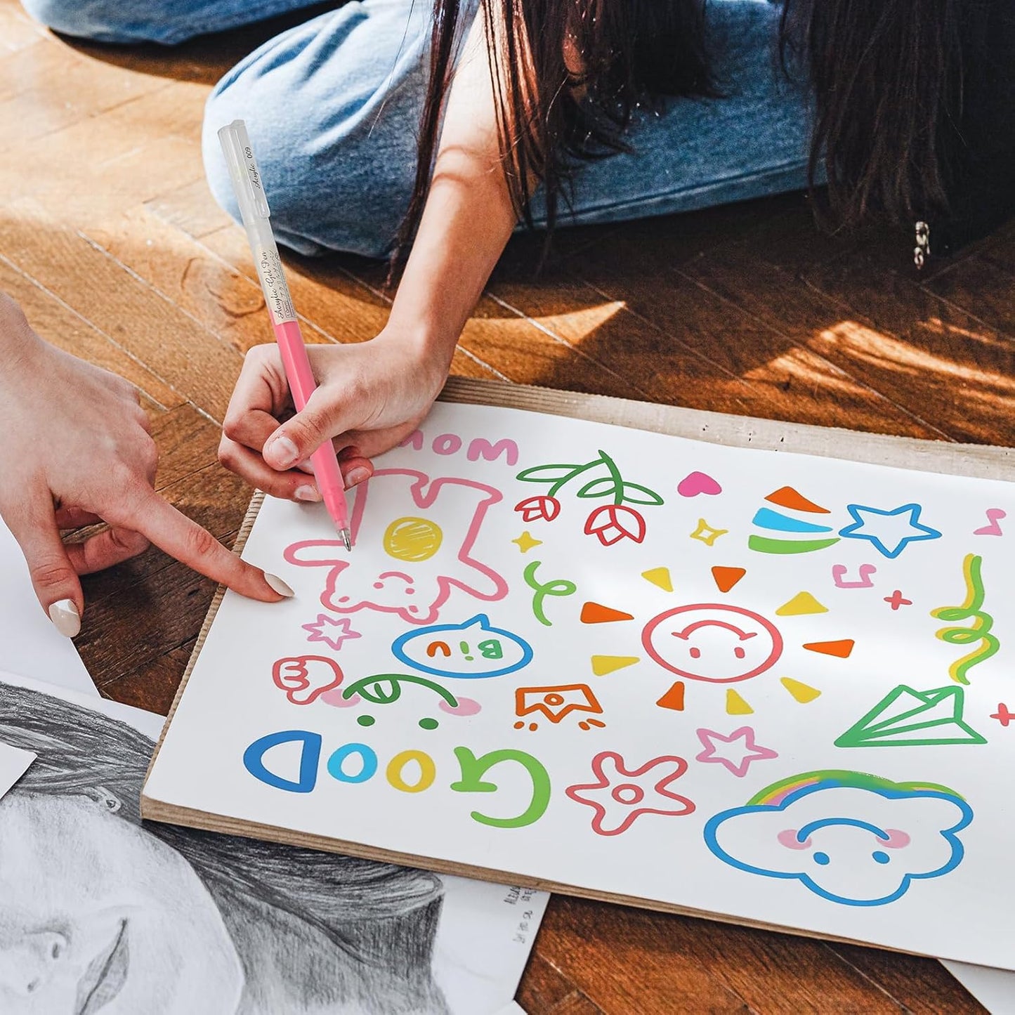 LIUILUCAI 48 Colors Paint Markers, 3D Acrylic Gel Pen, Acrylic Paint Pen,1.0 Fine Tip Muticolor Marker Art Set With Bullet Tip For Black Paper Canvas DIY Crafts, Art, Drawing-1.0 mm