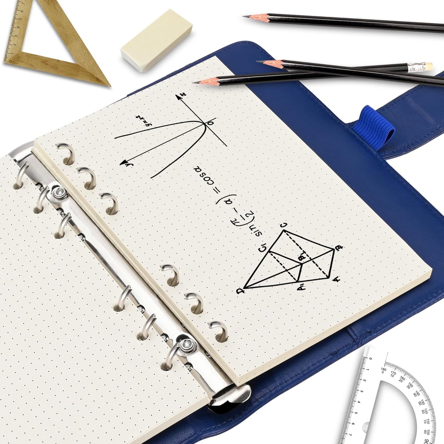 A6 Dot-Ruled Refill Paper, 100gsm Thick Beige No-Bleed Sheets (80-Pack), Pre-Punched – Fits A6 6-Ring Binders for Office, School & Teachers