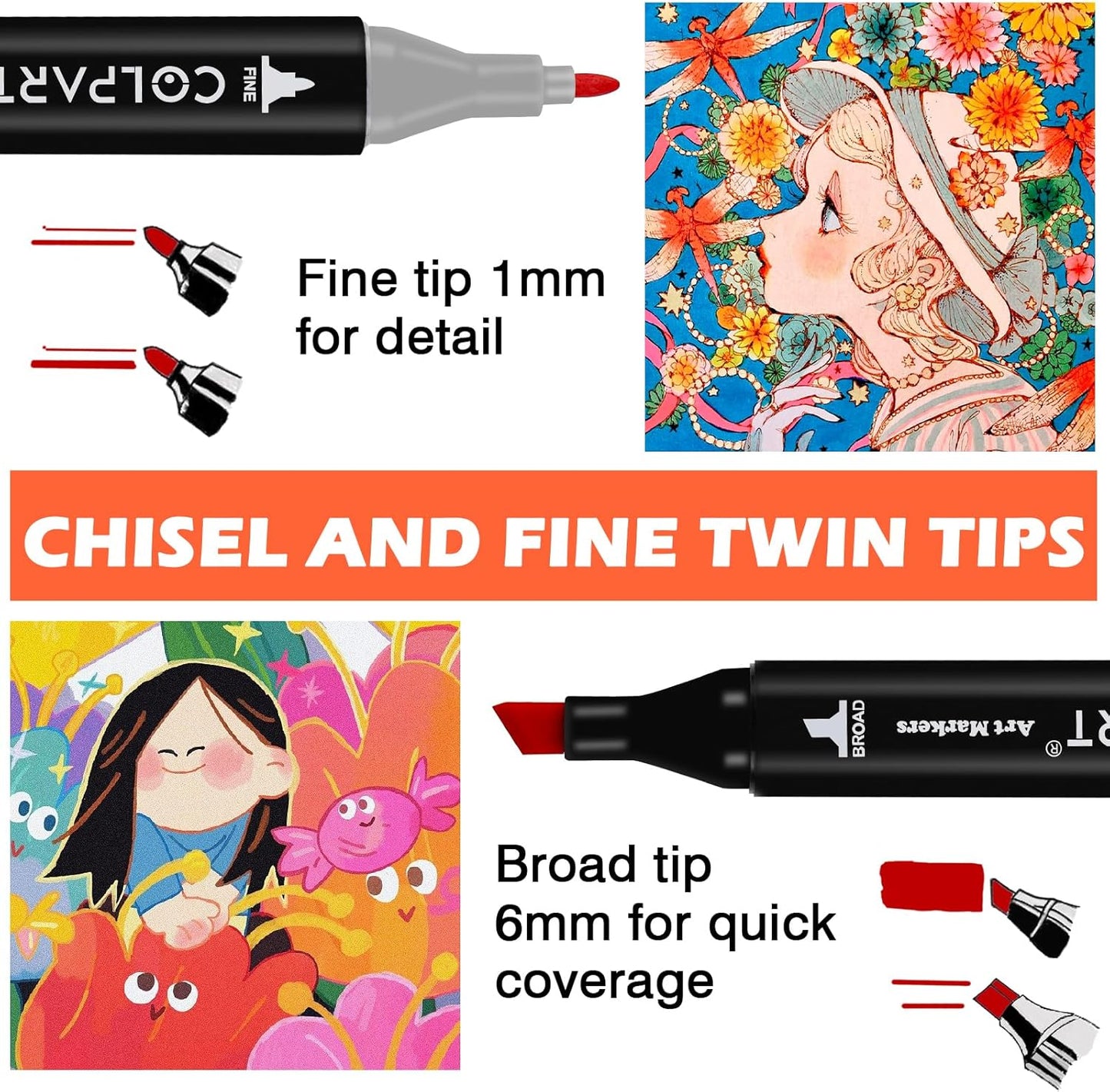 120 Colors Alcohol Markers Set Dual Tip Art Markers for Kids Marker Pens with Pen Holder and Case for Adult Painting Supplies Perfect for Painting, Coloring Book, Sketching and Drawing