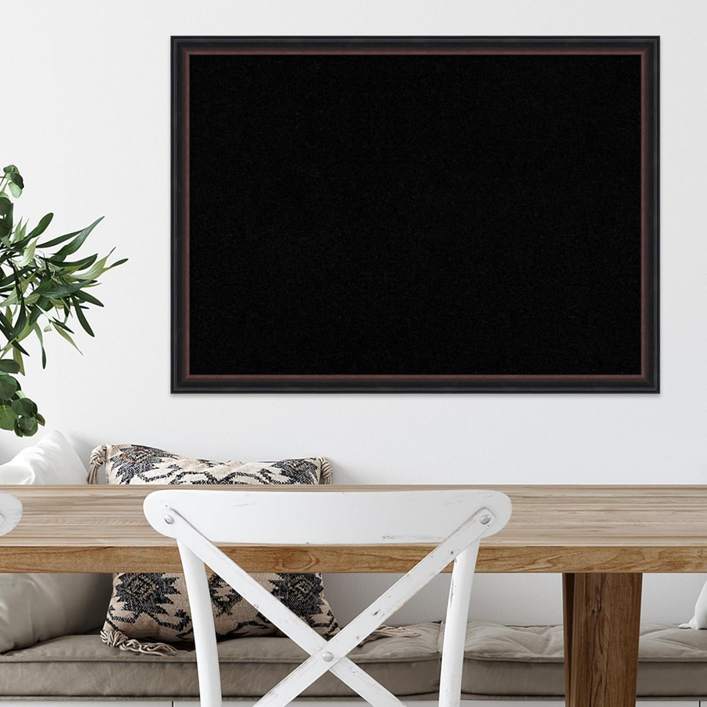 Amanti Art Black Cork Board for Wall, 22x30 Vision Board with Black Wood Frame, Medium Corkboard Office Decor for Home Organization, Casual Corkboard Pinboard to Display Items for Home Organization