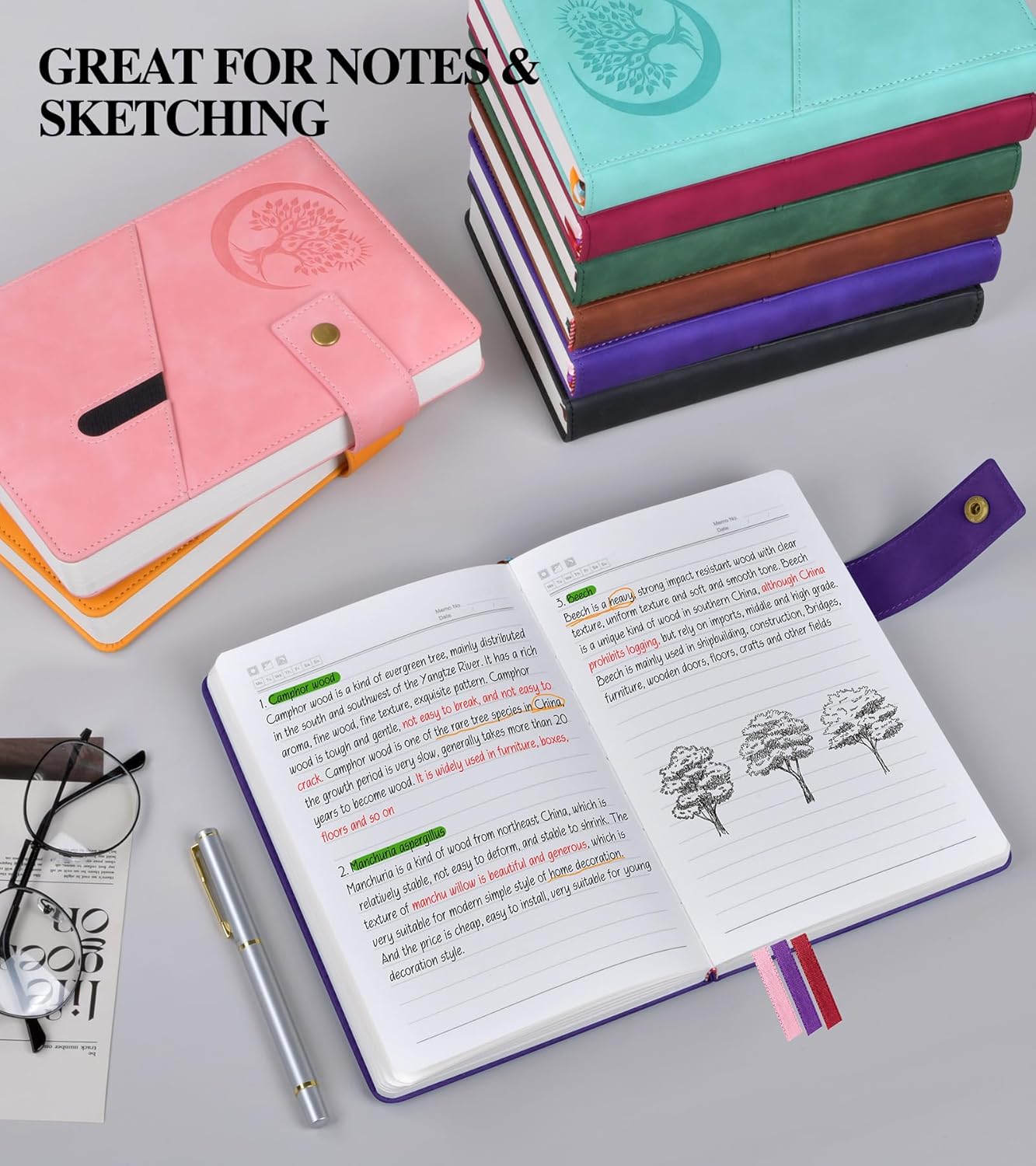 Lined Journal Notebook for Men, A5 Leather Journals for Writing Women, Hardcover Notebooks for Work,School,Note Taking,Travel,Business,Personal daily Diary,200 Page College Ruled (5.9" x 8.4")