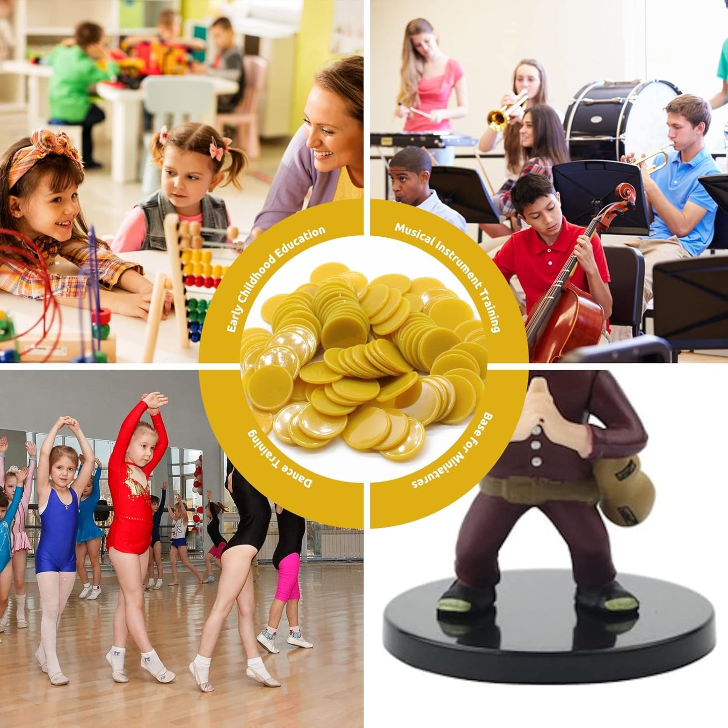 Set of 100 Opaque Plastic Learning Counters Mini Poker Chips Game Tokens with Storage Box (Goldenrod, 1.26 Inch)