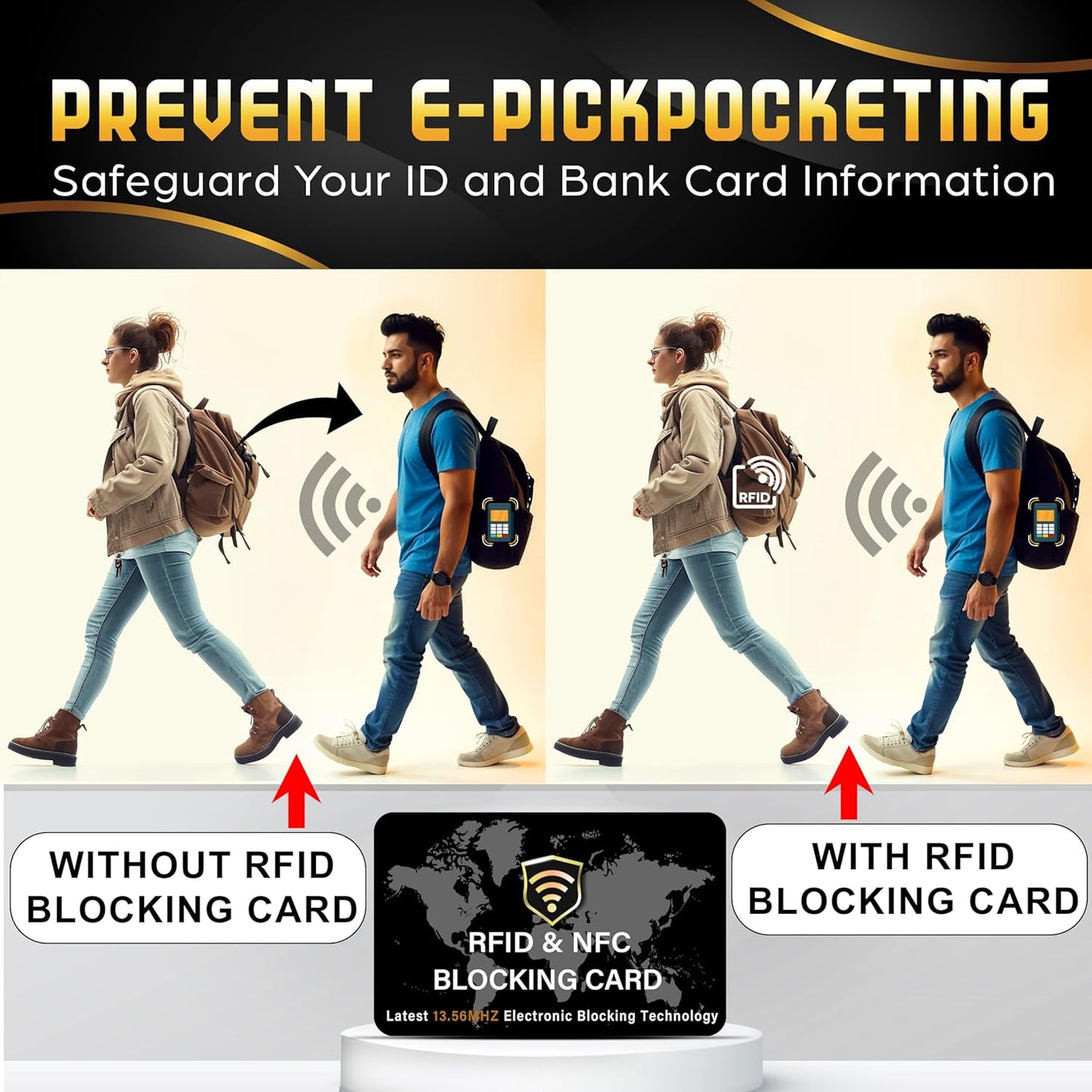 SaiTech IT 5 Pack RFID Blocking Card NFC Contactless Debit/Credit Card ATM Passport Protector ideal for Men & women slim with World map design perfectly fit in wallet(Black)