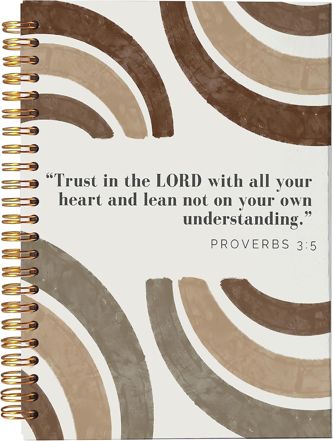 VNWEK Bible Scripture Proverbs 3:5 Trust in the Lord with All Your Heart Boho Brown Rainbow Spiral Notebook Journal 5.5 x 8.3 inches,Christian Lined Hardcover Spiral Notebook,Christian Gifts