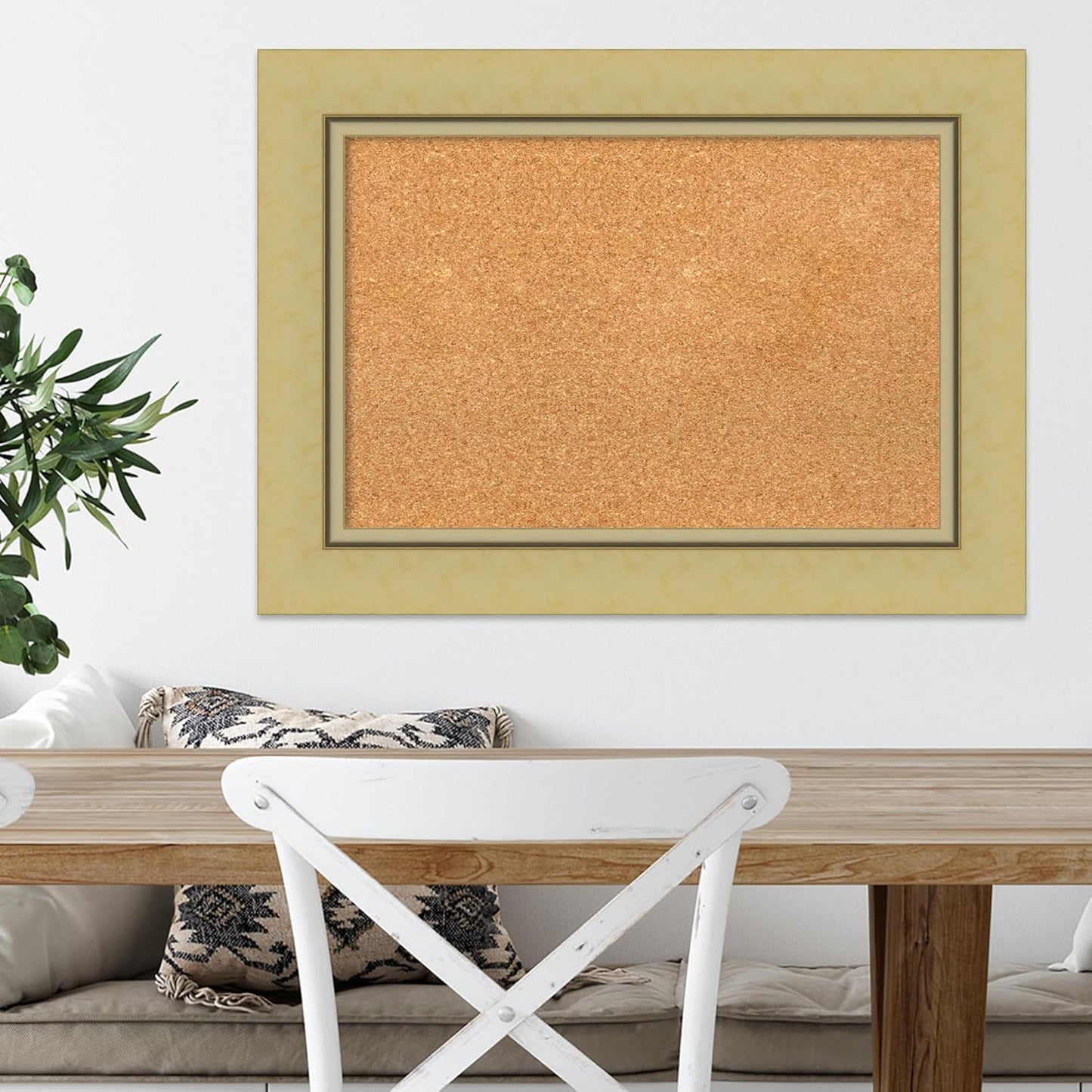 Amanti Art Natural Cork Board for Wall, 22x30 Vision Board with Gold Frame, Medium Corkboard Office Decor for Home Organization, Casual Corkboard Pinboard to Display Items for Home Organization in