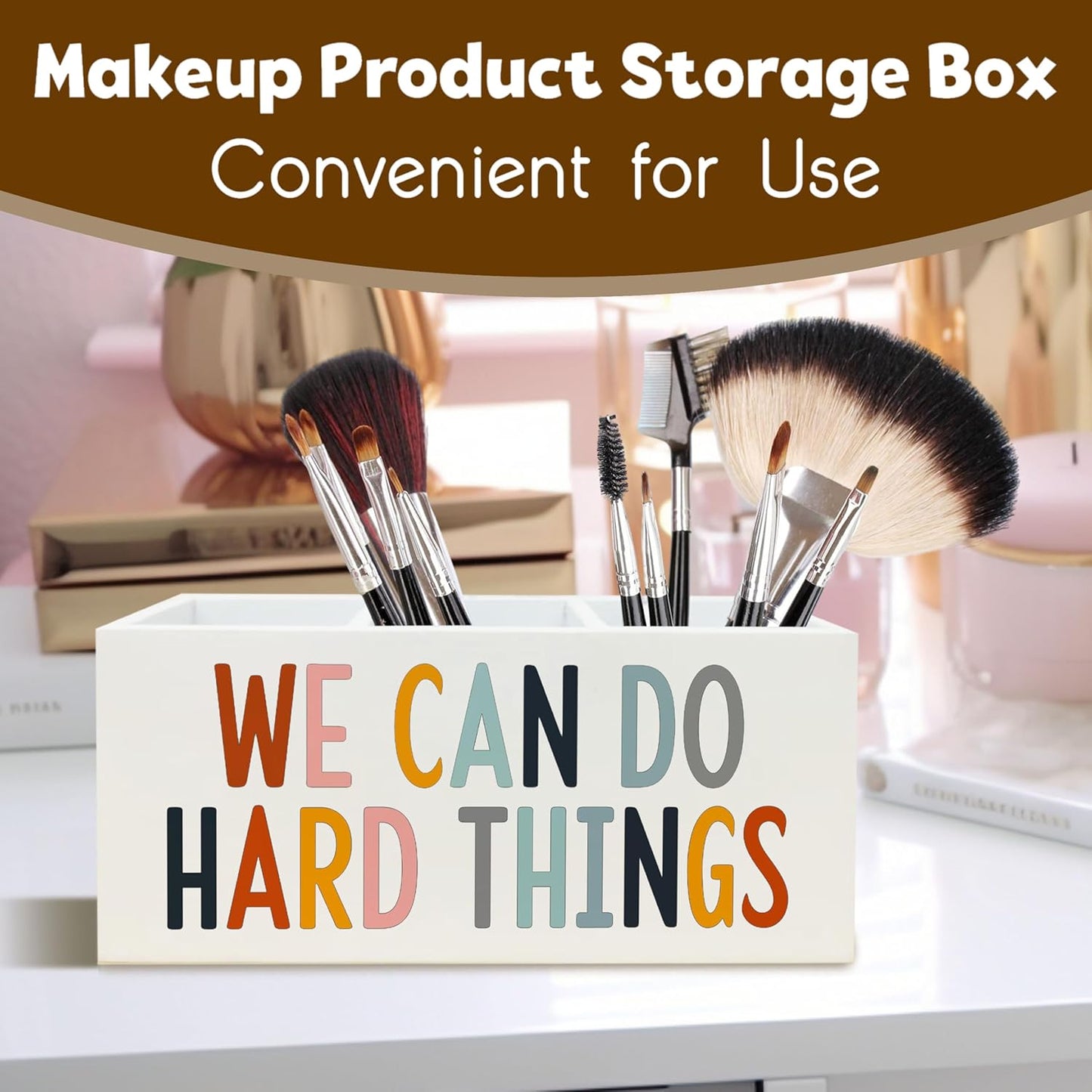 We Can Do Hard Things Pen Holder Pencil Organizer for Classroom School Psychologist Office Desk Pen Holders, Inspirational Pen Holder for Speech Therapy Desk Decor