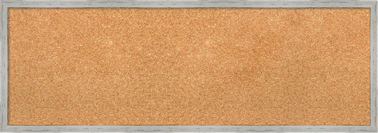 Amanti Art Natural Cork Board for Wall, 13x37 Vision Board with White Frame, Medium Corkboard Office Decor for Home Organization, Cottage Corkboard Pinboard to Display Items for Home Organization in