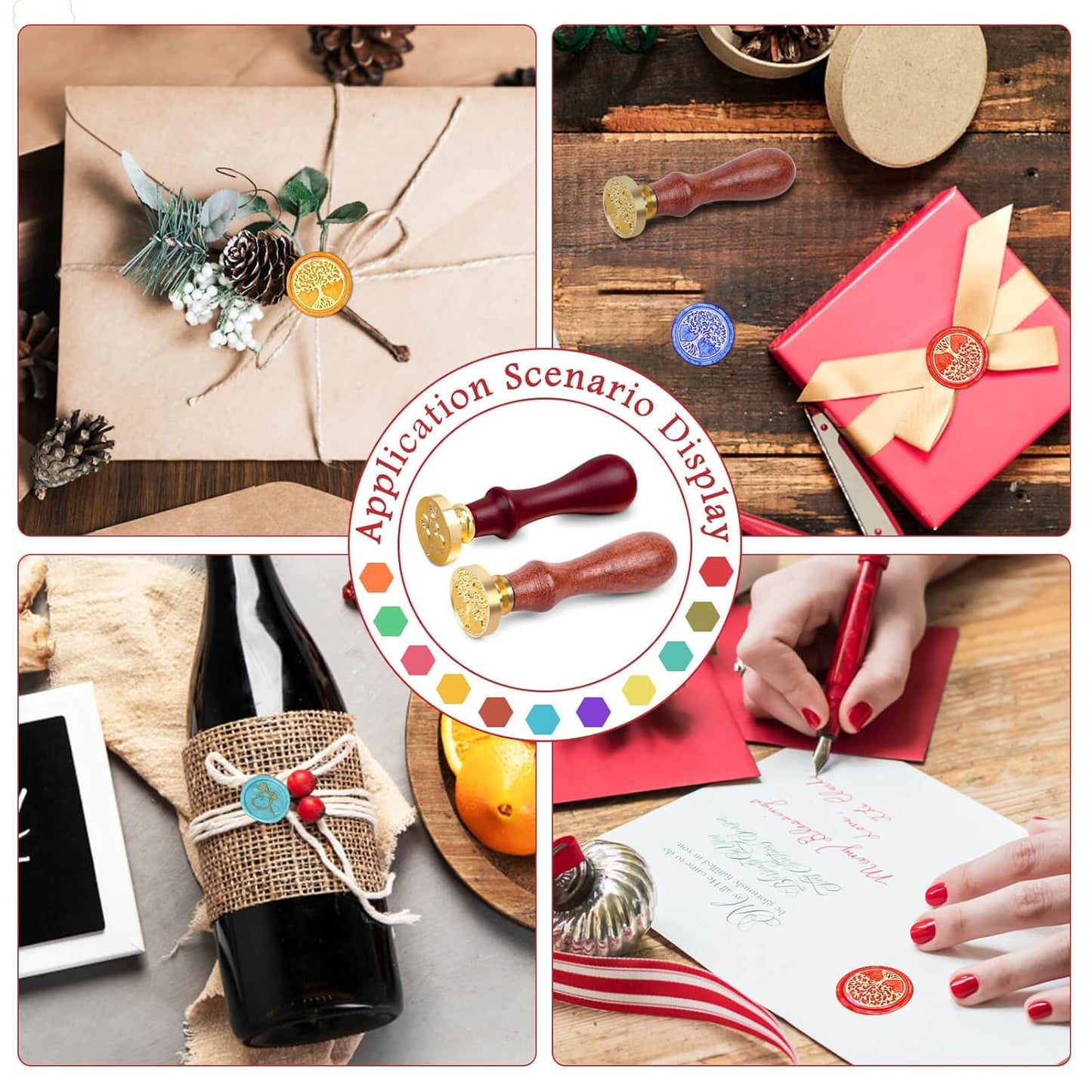 Paxcoo Sealing Wax Kit with Wax Seal Beads, Stamp, Warmer, Spoon, Envelopes for Letter Sealing