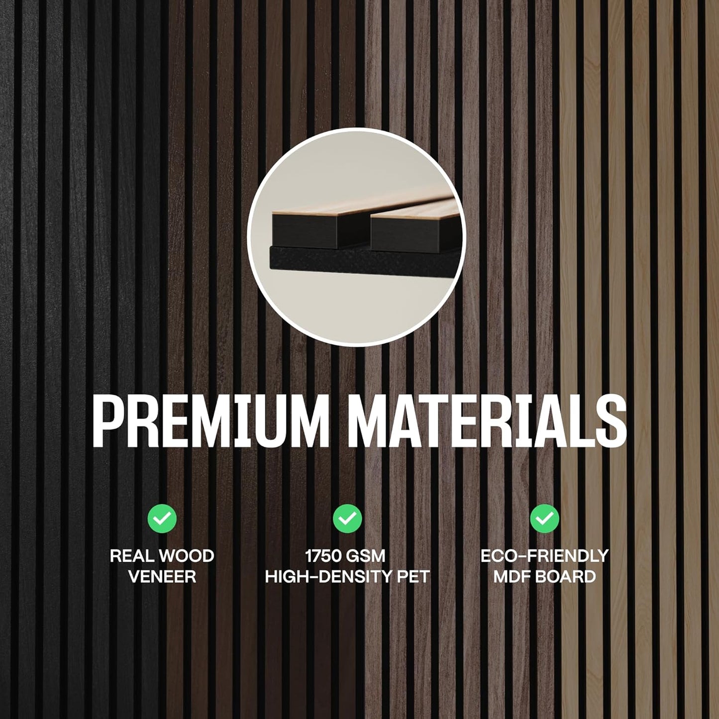 Samples-Pack Acoustic Slat Wall Panels - Soundproof Wood Paneling for Interior Decor