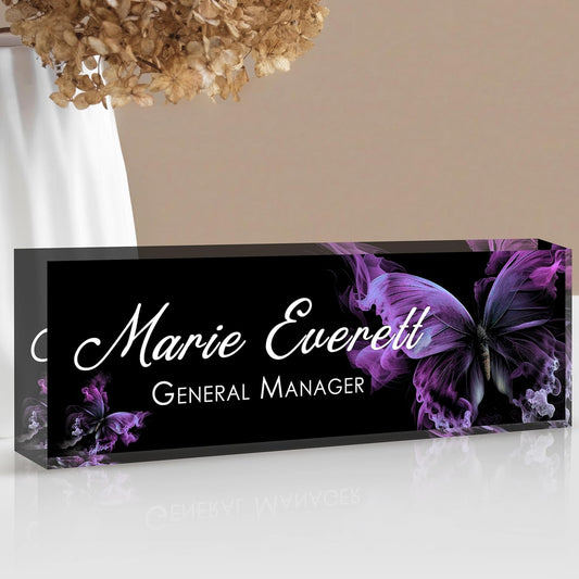 Custom Name Plate for Desk | Personalized Desk Name Plate | Personalized Boss Employee Appreciation Gifts | Acrylic Name Plate Office Desk Accessories