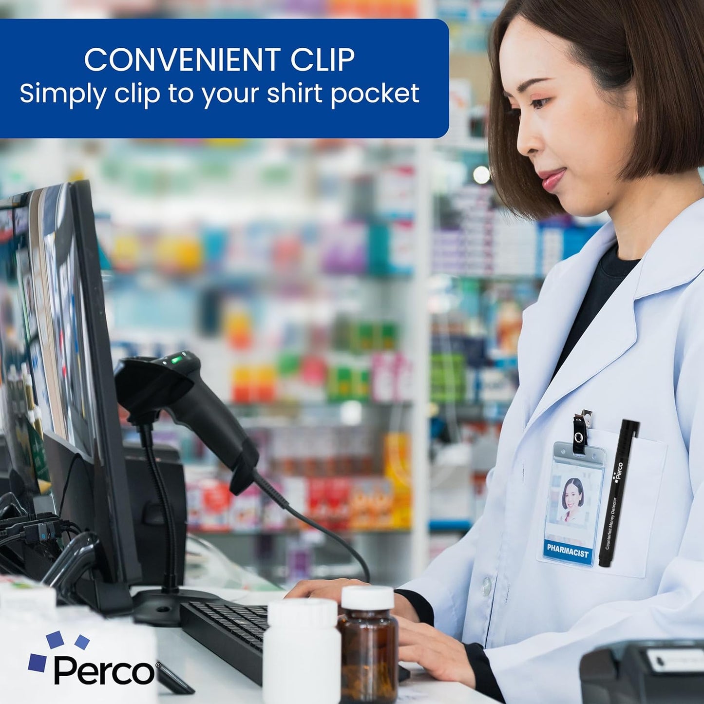 Perco Counterfeit Money Detector Pen (20 Pack) - Easy to Use and Reliable Universal Currency Fake Bill Checker for Personal & Commercial Use - Ensures Authenticity & Prevents Fraud