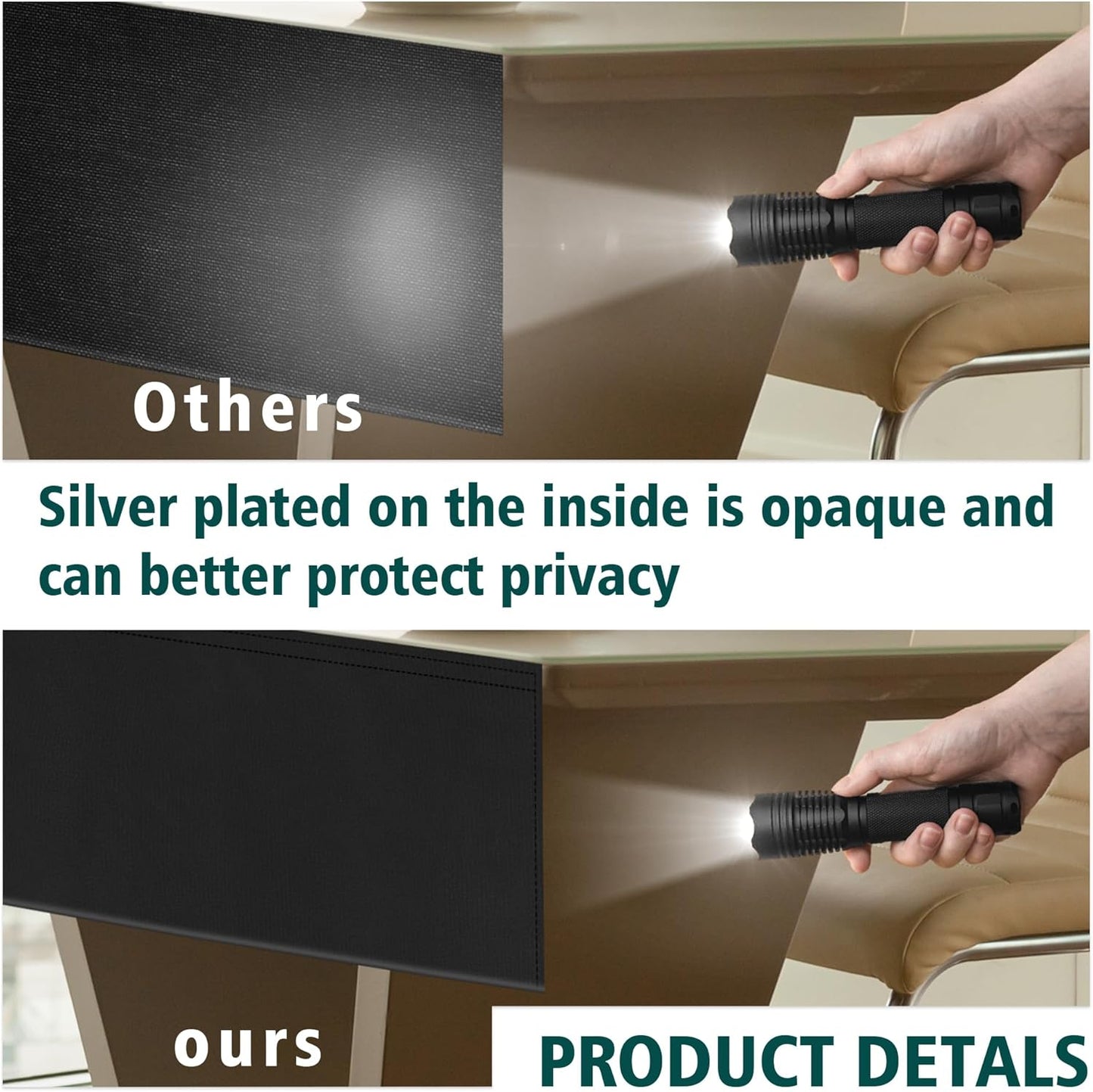 Under Desk Privacy Panel with Cable Management Organizer Sleeve Self-Adhesive Modesty Panel for Cord Organizer Pockets and Desk Skirt for Home Office or Standing Workstation (48 in)