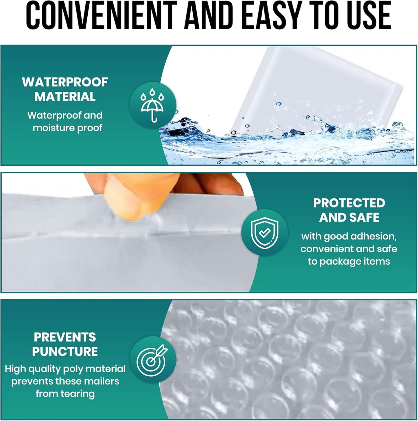 Levex - #000 4" x 8" [150 Pack] Poly Bubble Mailers, Padded Envelope Mailers, Packing Envelope & Mailing Bags for Shipping