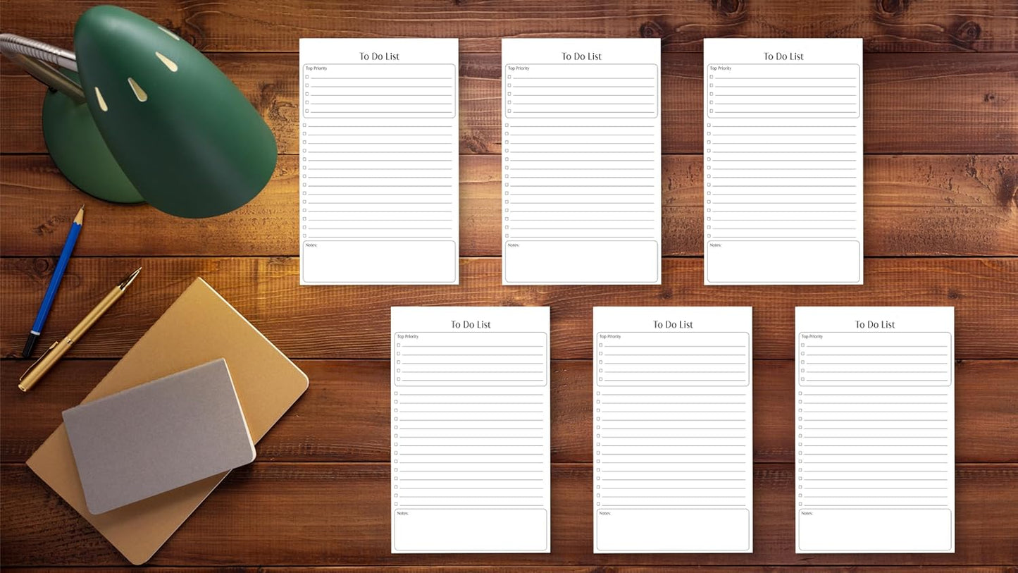 Better Office Products Mini To Do List Notepads, 5.5" x 8.5", Planning Note Pads, 50 Sheets, Daily Agenda Productivity Checklist Organizer, 300 Total Sheets (6 Pack)