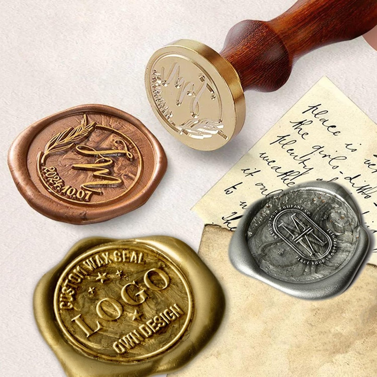 Custom Wax Seal Stamp Personalized Wedding Wax Seal Stamp with Handle for Crafting Wedding Invitation Envelopes Wine Decoration Christmas Gift
