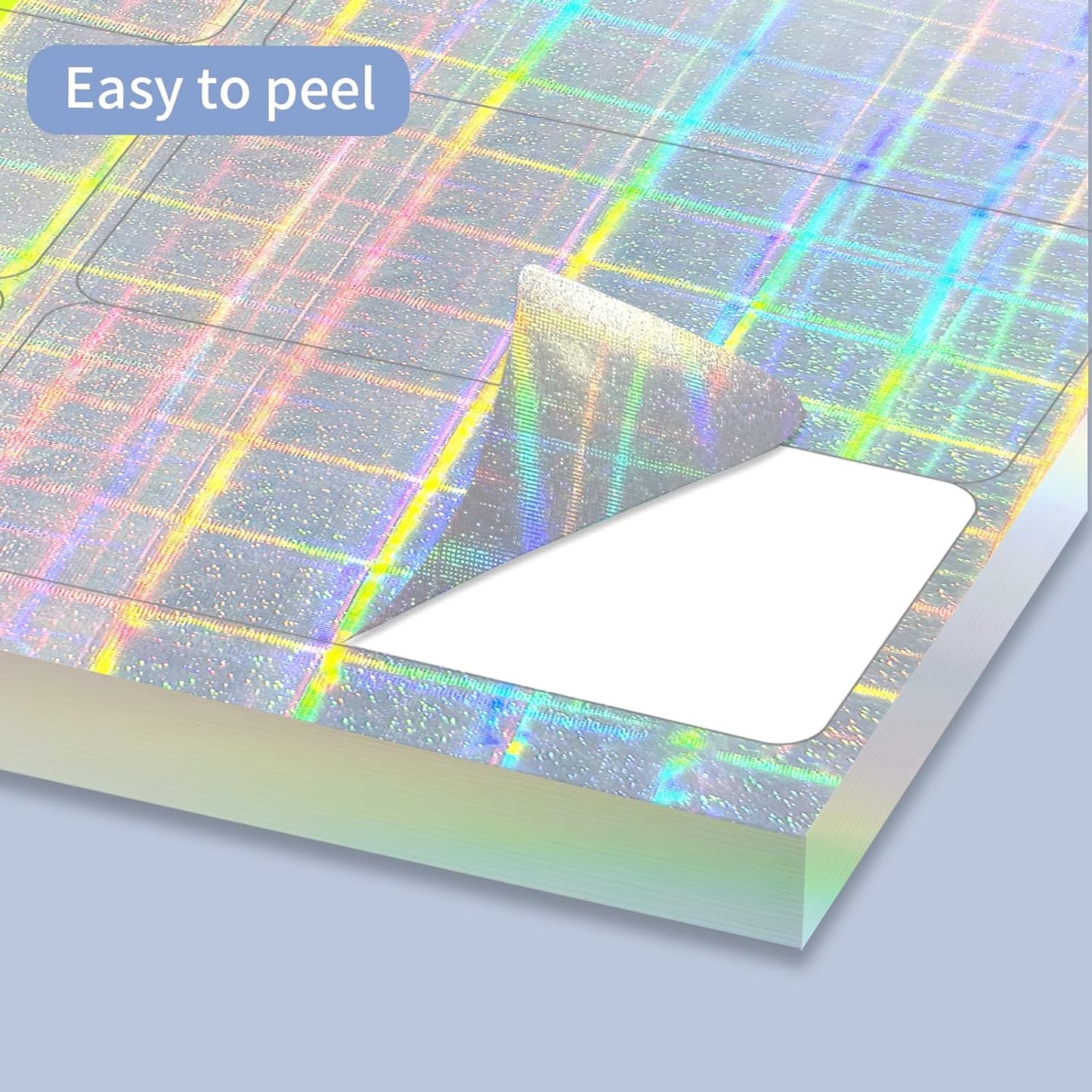 STARLIBOO Shipping Labels Stickers, 2"×4" Printable Holographic Mailing Labels for Laser/Inkjet Printing, Permanent Adhesive Sticker (Holographic Shiny)