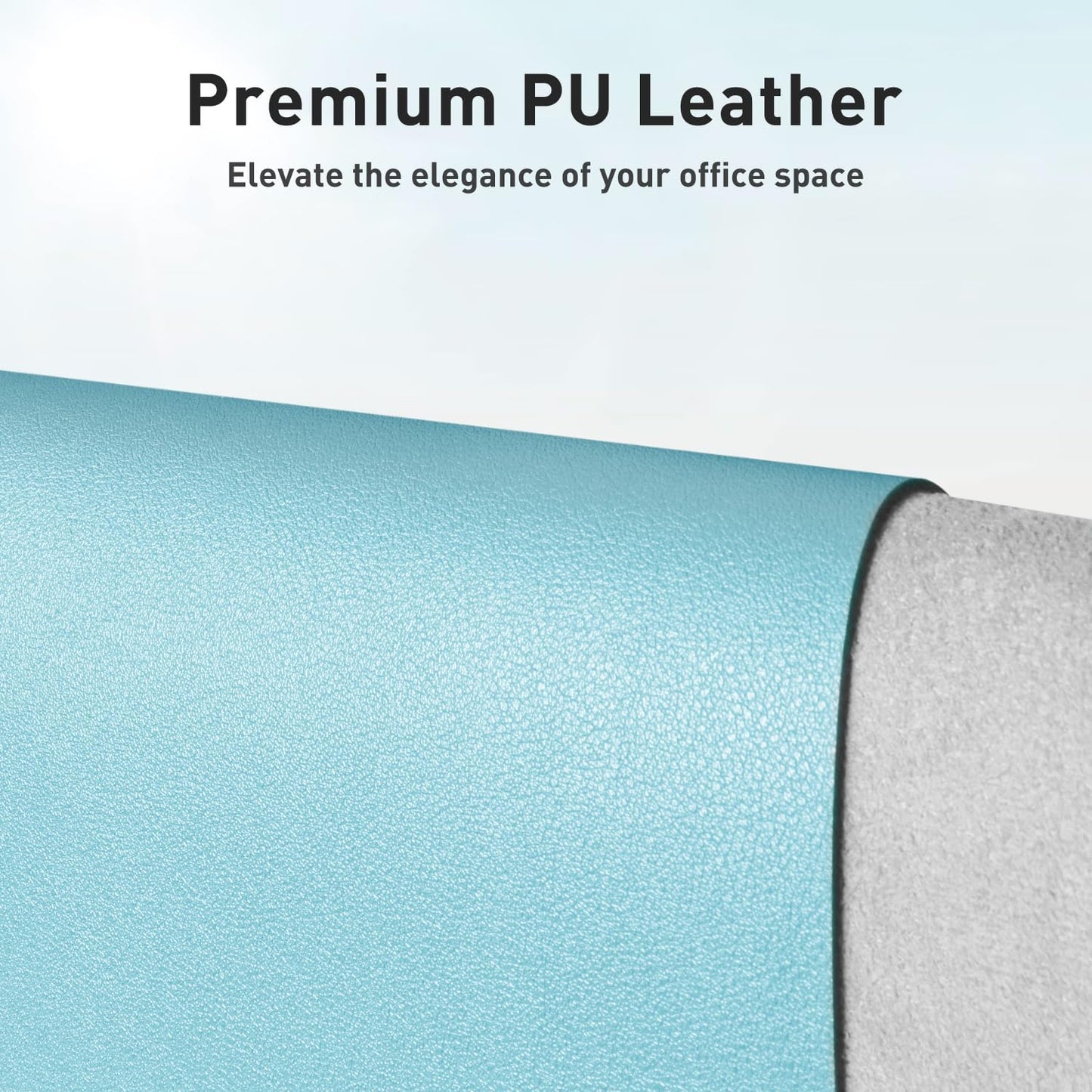 Aothia Large PU Leather Desk Pad Protector – Non-Slip Mouse Pad & Writing Mat for Office/Home, Waterproof, Easy to Clean (31.5" x 15.7", Blue Topaz)