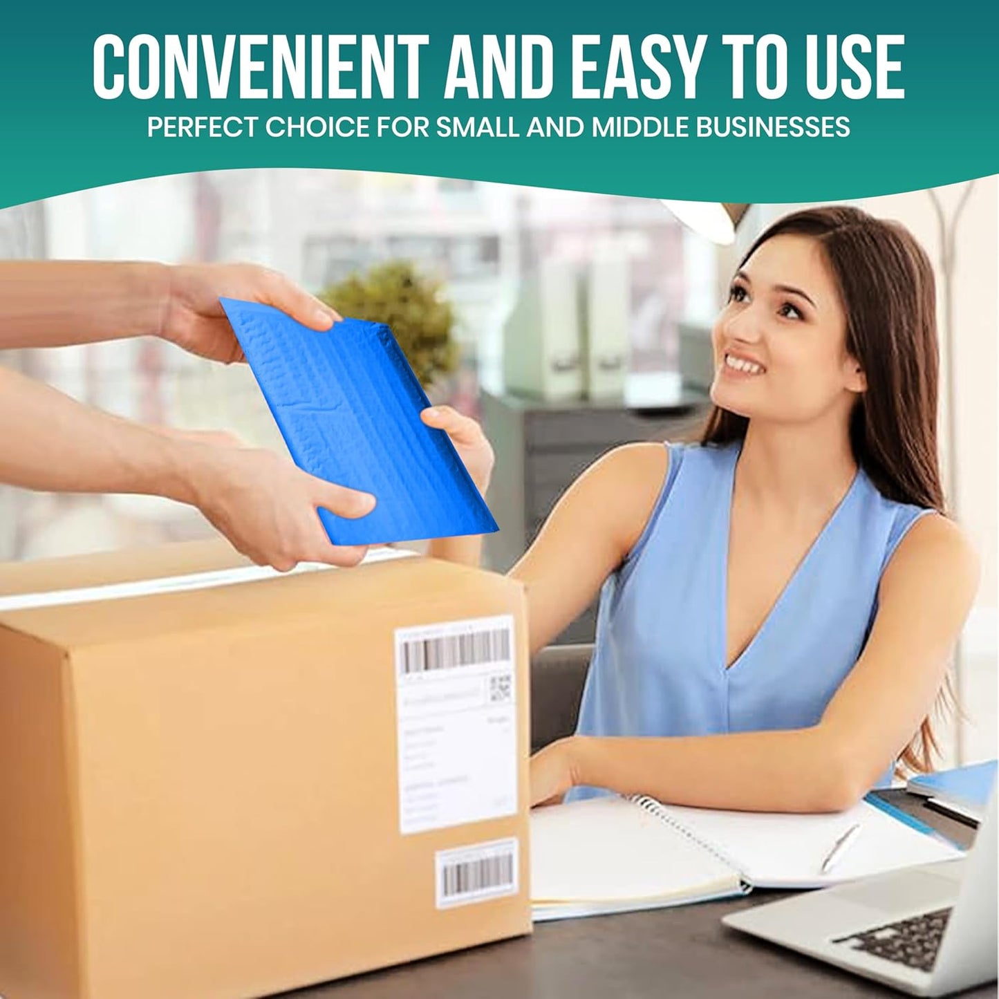 Levex - #0000 4" x 6" [5 Pack] Blue Poly Bubble Mailers, Padded Envelope Mailers, Packing Envelope & Mailing Bags for Shipping