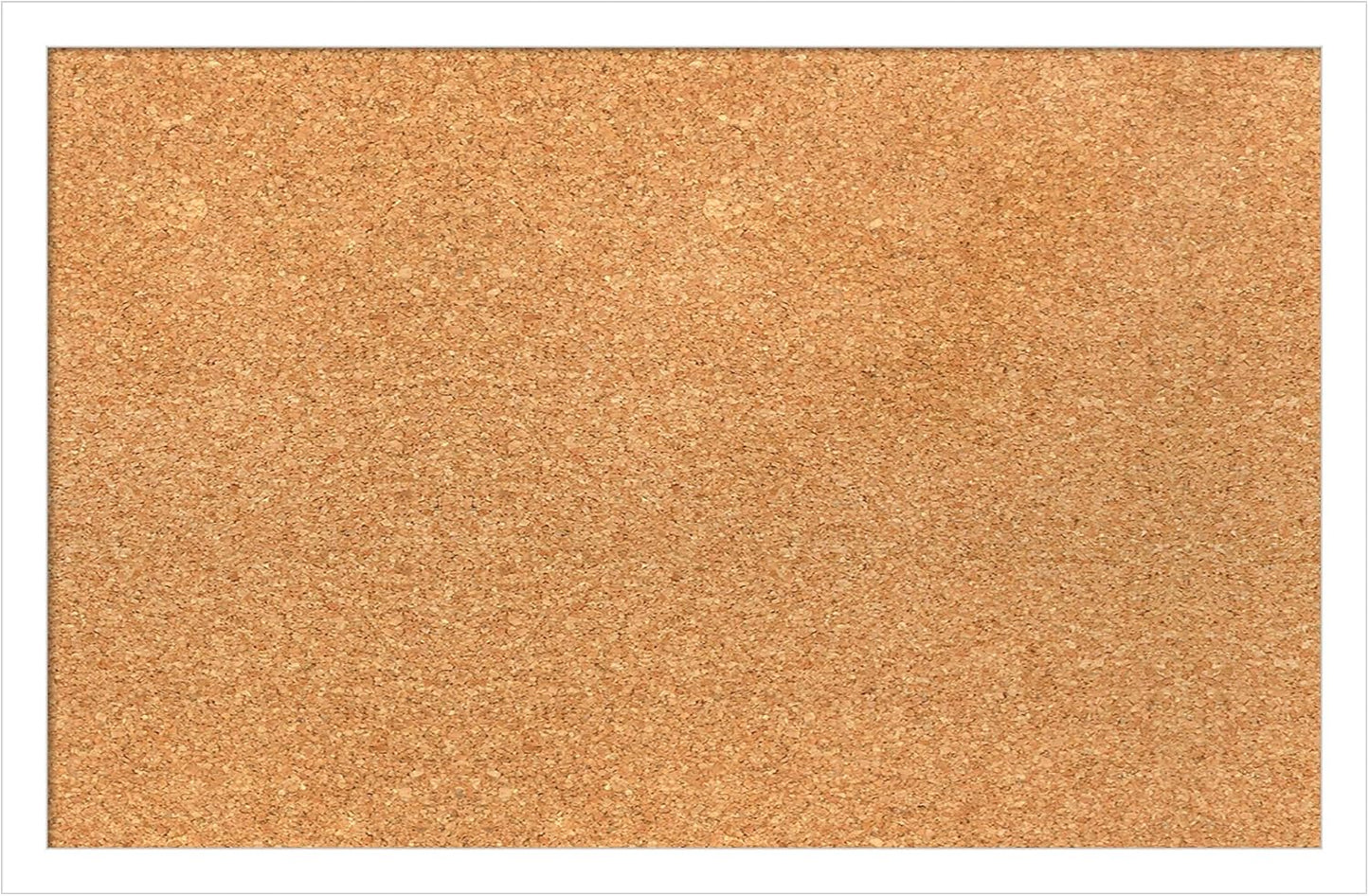 Amanti Art Natural Cork Board for Wall, 15x23 Vision Board with White Frame, Small Corkboard Office Decor for Home Organization, Modern Corkboard Pinboard to Display Items for Home Organization in