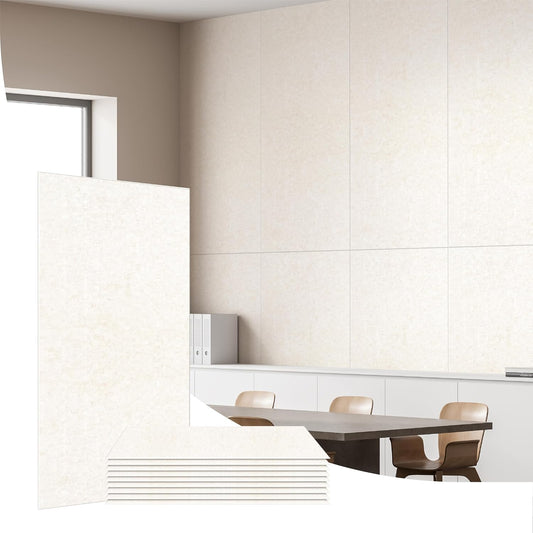 Olanglab Acoustic Wall Panels 10 Pack, 48 x 24 per Acoustic Panels Sound Absorbing, Sound Panels for Home Studio and Office, Plain Light Beige