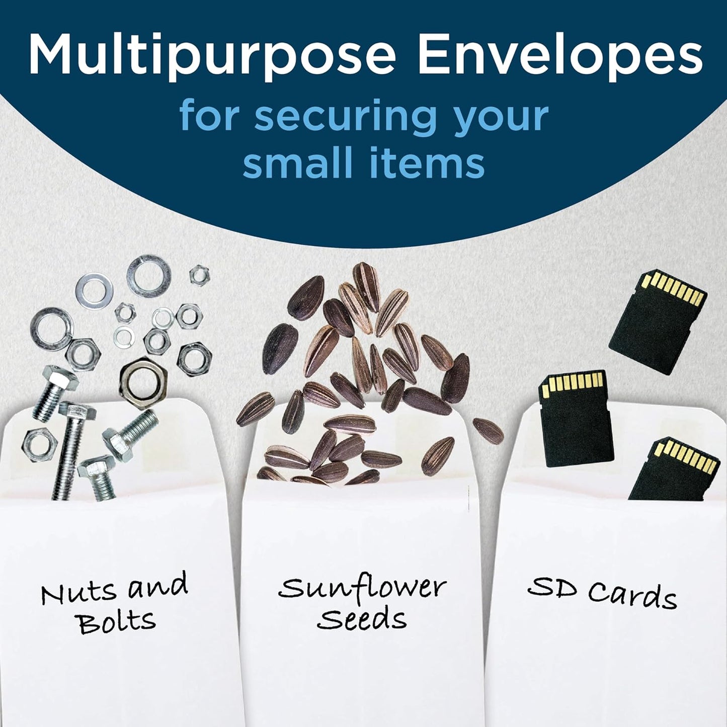 Guardian #1 Paper Coin Envelopes with Gummed Flaps, Pack of 50 Blank Small Envelopes for Gift Cards, Coins, Receipts, Stamps, Small Parts Storage, and More, 2 ¼ Inches x 3 ½ Inches, White