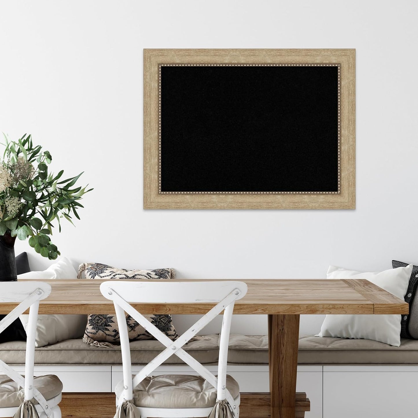 Amanti Art Black Cork Board for Wall, 25x33 Vision Board with Champagne Frame, Medium Corkboard Office Decor for Home Organization, Casual Corkboard Pinboard to display items for home organization