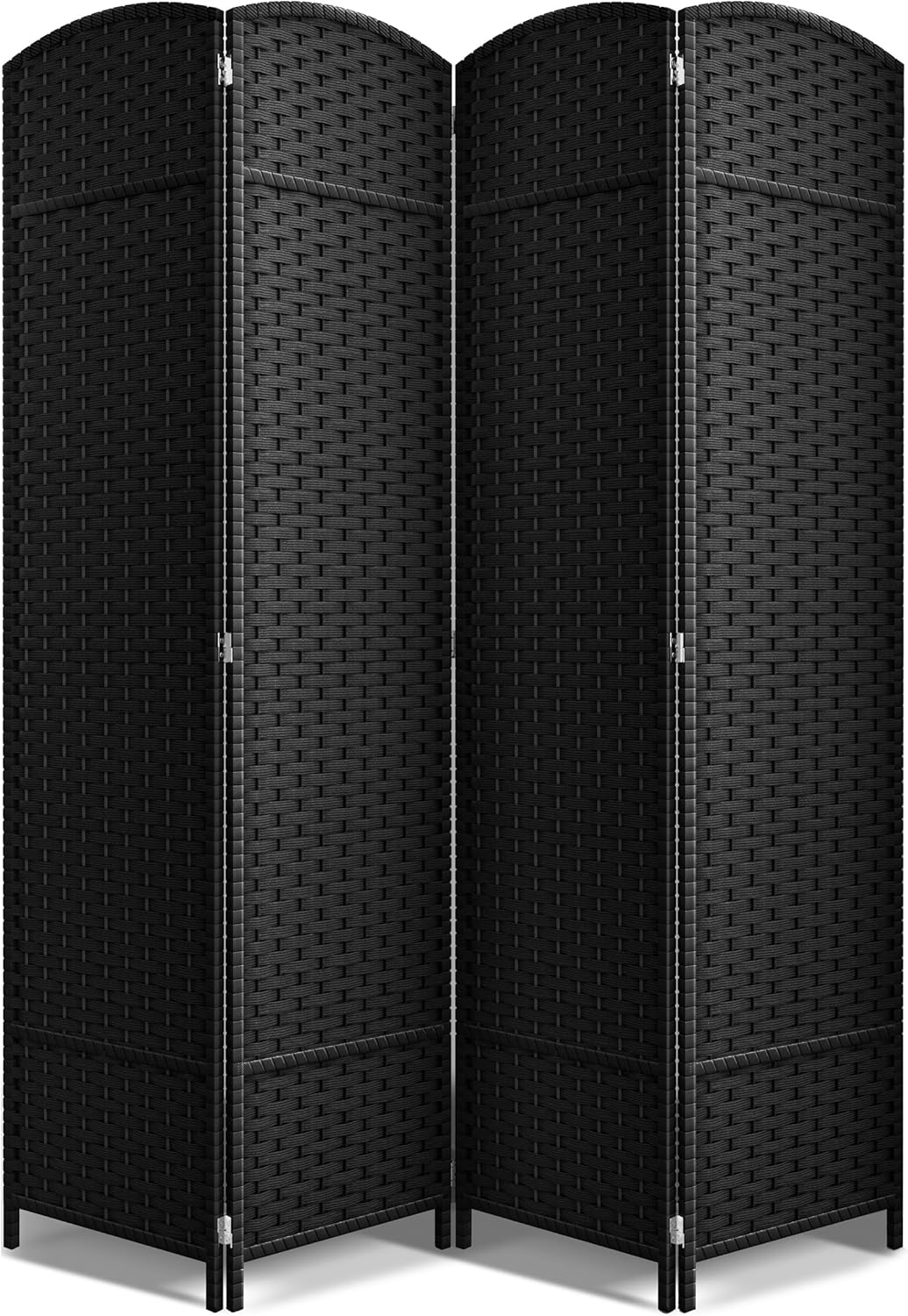 Sorbus 4 Panel Room Divider 6 ft. Tall - Privacy Screen, Extra Wide Double Hinged Panels, Mesh Hand-Woven Design, Partition Room Dividers and Folding Privacy Screens, Wall Divider for Room Separation