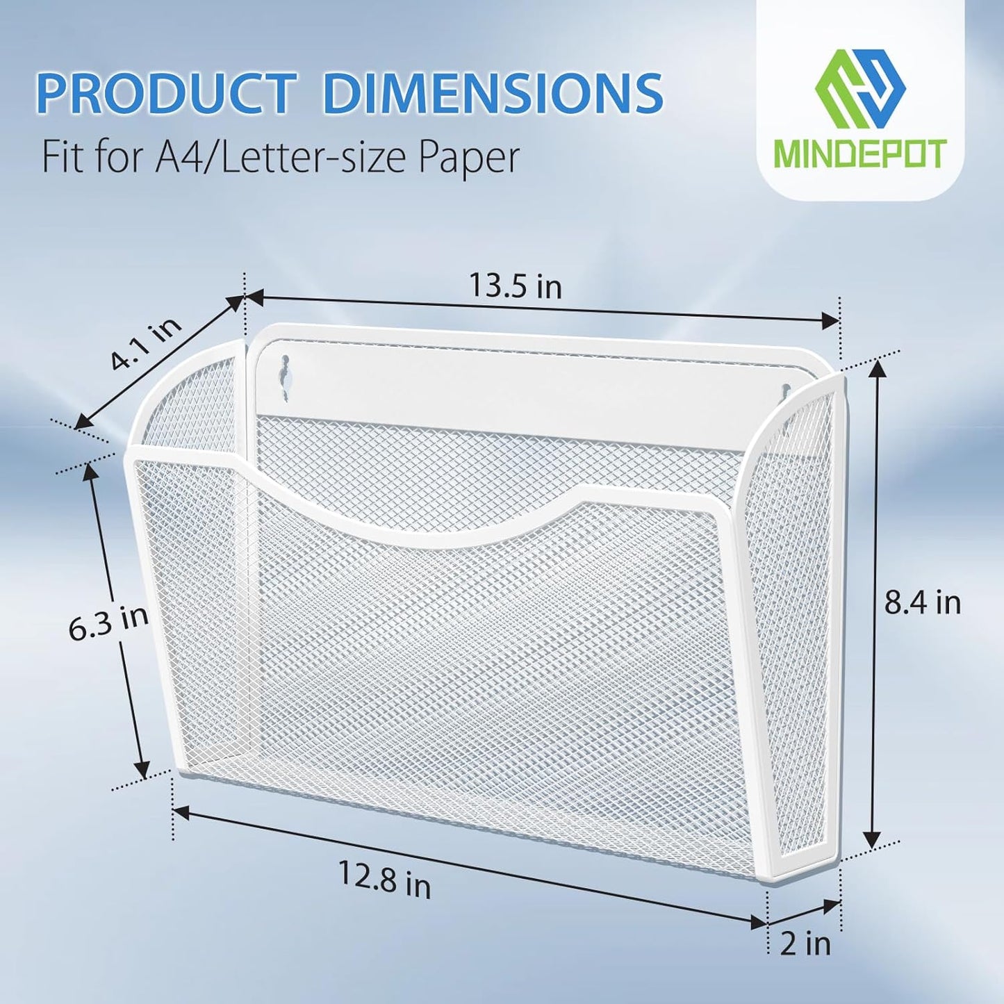 Wall File Organizer,Hanging Wall Mounted File Folder Binder Holder Mail Organizer for Office,Home and School Supplies