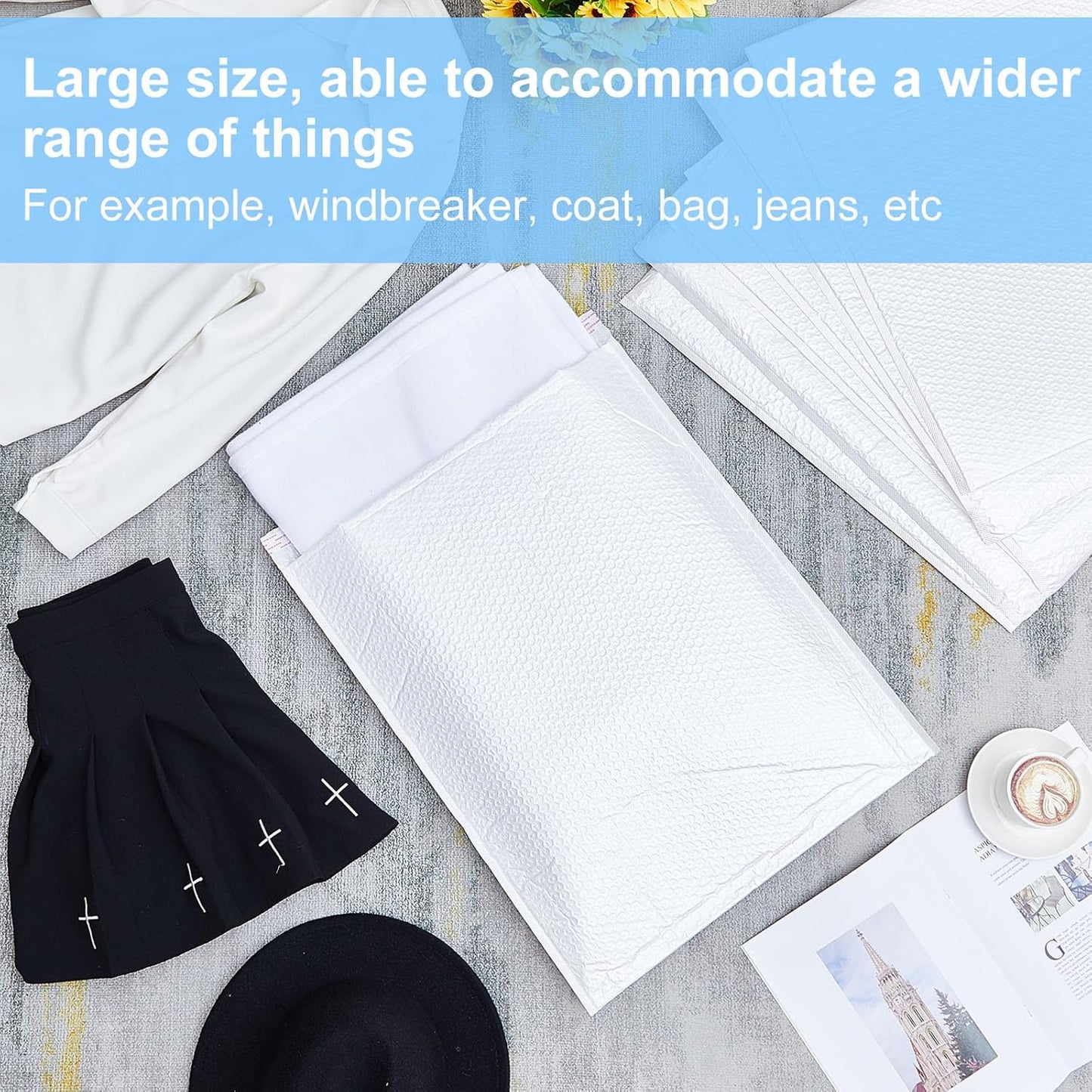 Ireer 20 Pack Extra Large 18 x 22" Bubble Mailers Poly Padded Envelopes Cushioned Mailing Envelopes Bubble Padded Mailers Self Adhesive Waterproof Shipping Bags for Business Christmas Gift Packaging