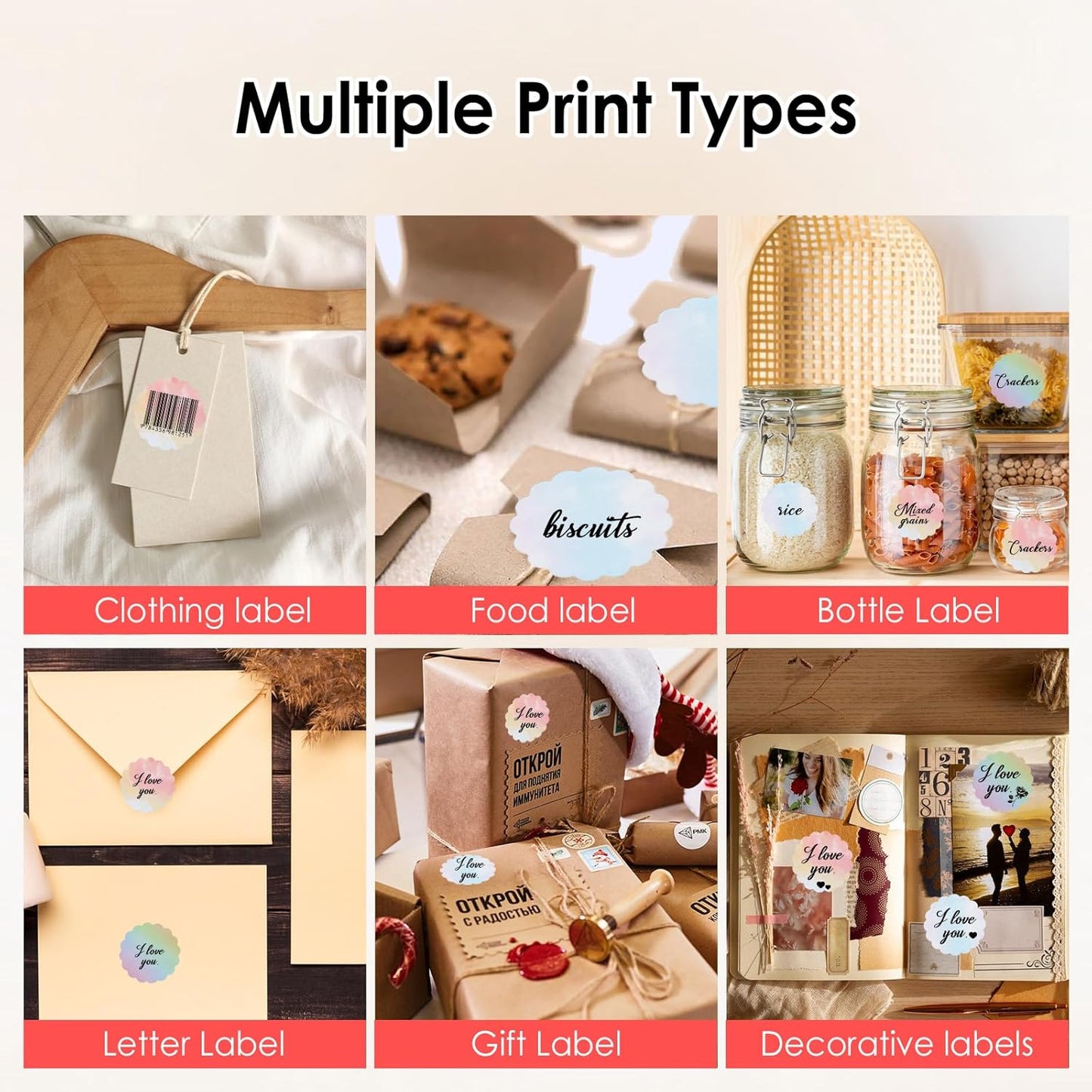 HuiJuKeJi 3 Rolls Thermal Round Label Paper,1.96 "x1.96 Gradient Label Maker Sticker for Phomemo M220/M200/M221/M110 Printer,Multi-Purpose Self-Adhesive Waterproof Labels for Barcode,DIY,Logo,Thanks