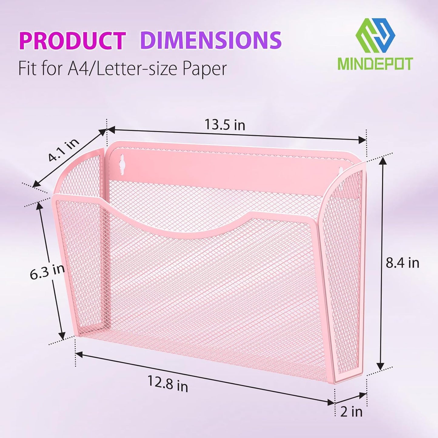 Wall File Organizer,Hanging Wall Mounted File Folder Binder Holder Mail Organizer for Office,Home and School Supplies