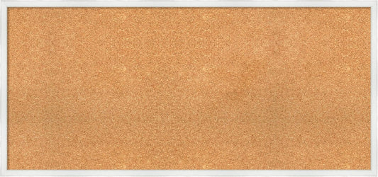 Amanti Art Natural Cork Board for Wall, 21x45 Vision Board with White Frame, Oversize Corkboard Office Decor for Home Organization, Country Rustic Corkboard Pinboard to Display Items for Home