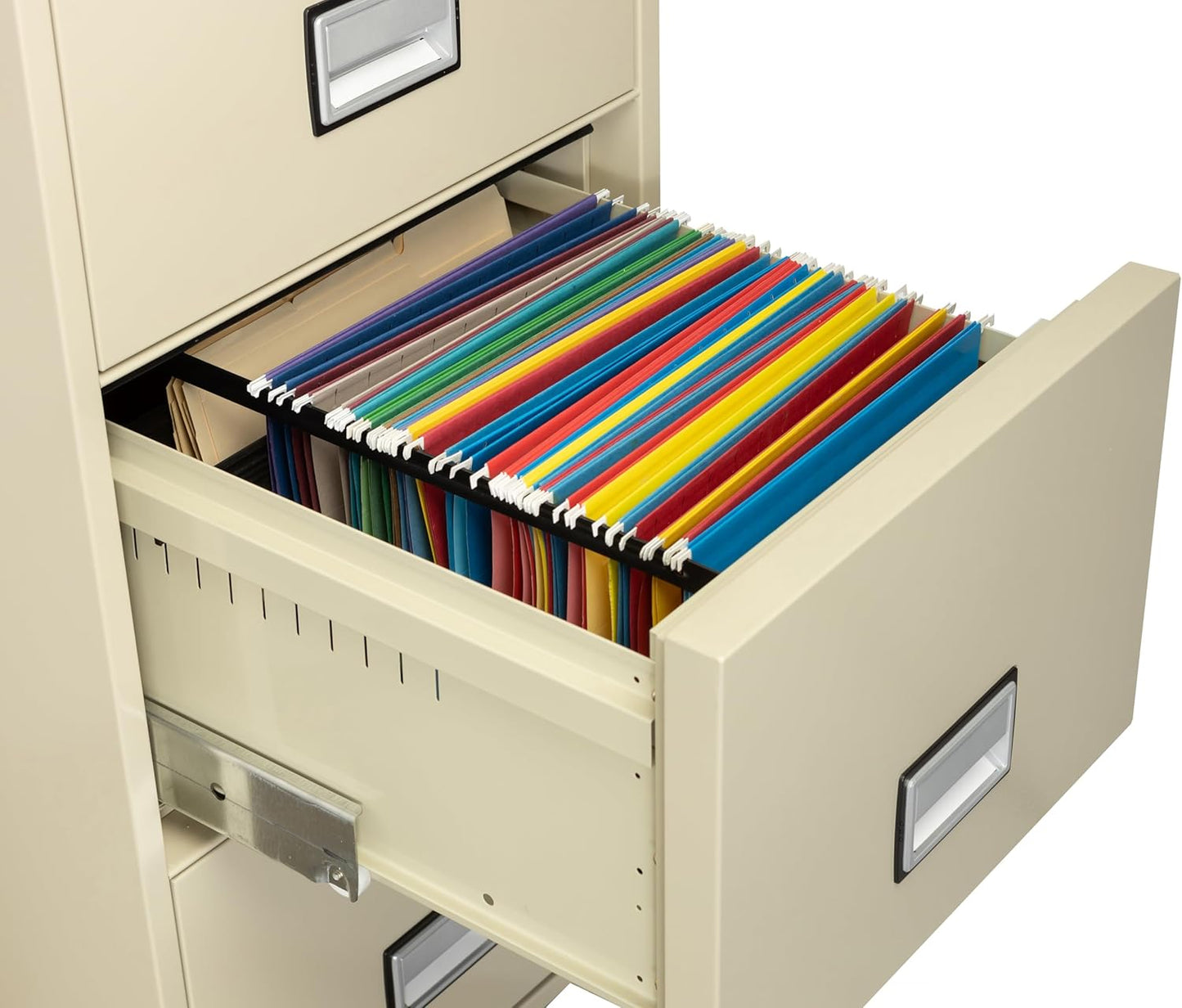 31 inch 4-Drawer Vertical Fireproof File Cabinet – Legal and Letter Size Filing – Key Lock – Water Resistant Seal – Fire and Impact Rated – Putty Finish – Model LGL4W31P