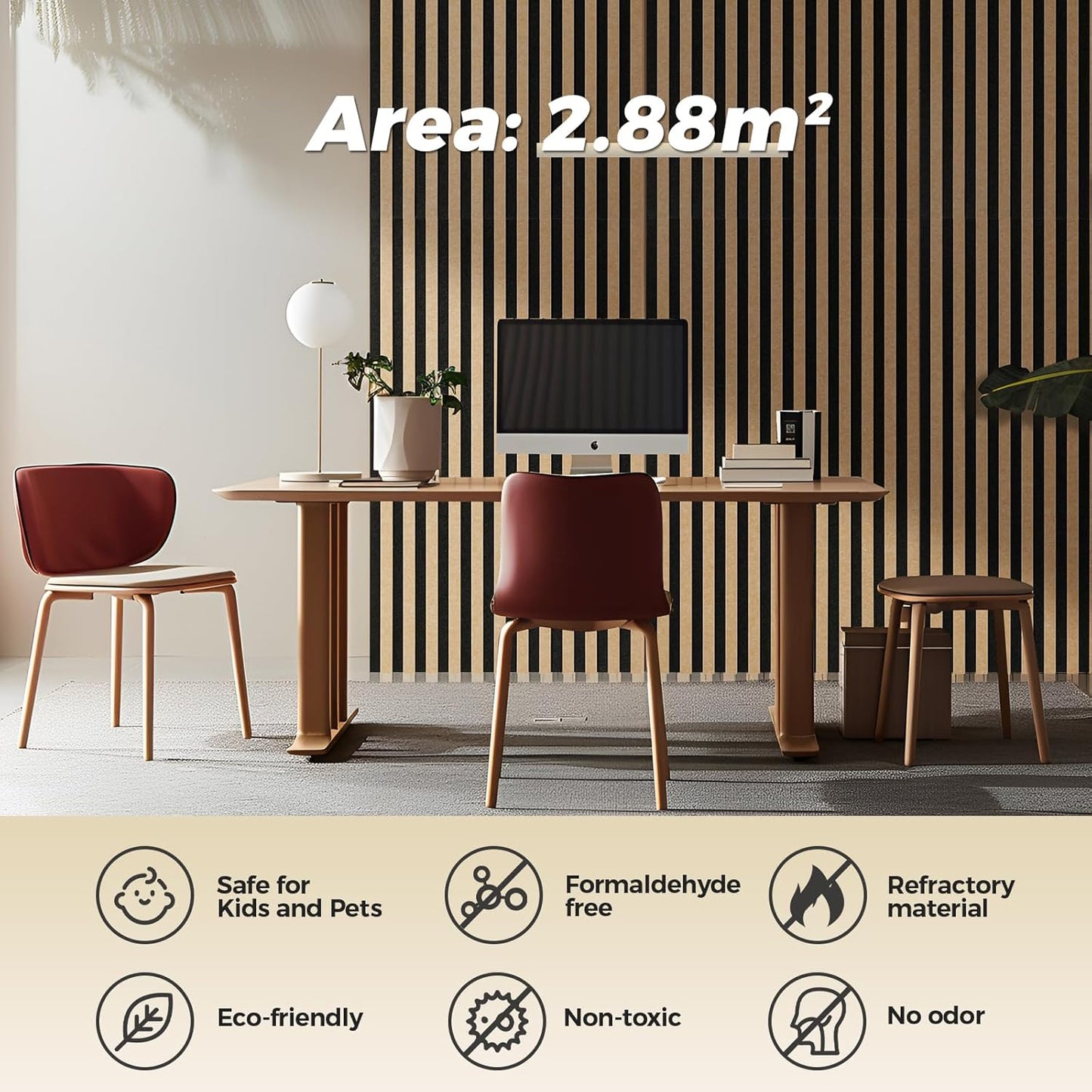 4-Pack Bilayer Acoustic Wall Panels Large Self-Adhesive, 47.2” * 23.6” * 0.71” Soundproof Wall Panel, Acoustical Barrier of Polyester Fiber, Decorative Panels for Home&Office ,Black+Brown