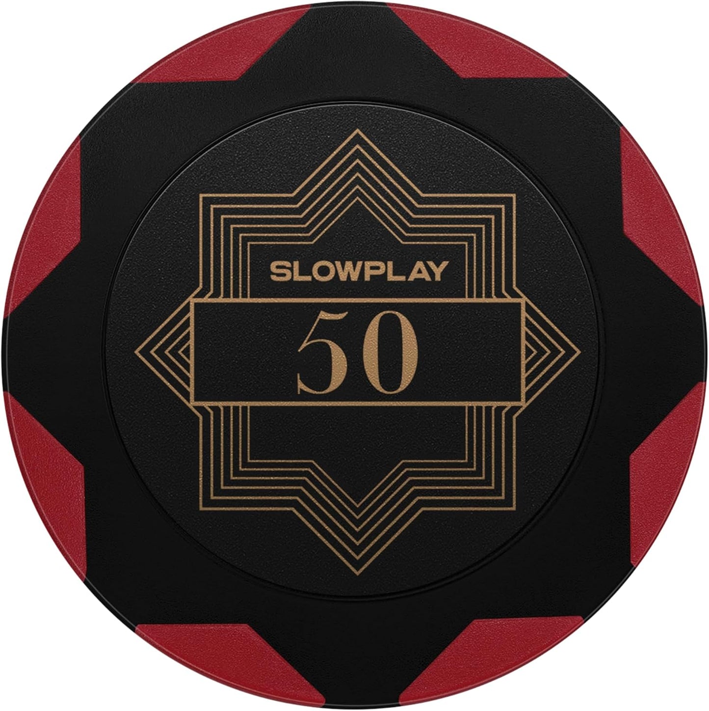 SLOWPLAY Nash Clay Poker Chips, 14 Grams Heavyweight Clay Composite, 40mm Large Chips in Bulk, Pack of 50 with Denomination of 50