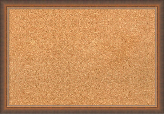 Amanti Art Natural Cork Board for Wall, 18x26 Vision Board with Bronze Frame, Medium Corkboard Office Decor for Home Organization, Modern Corkboard Pinboard to Display Items for Home Organization in